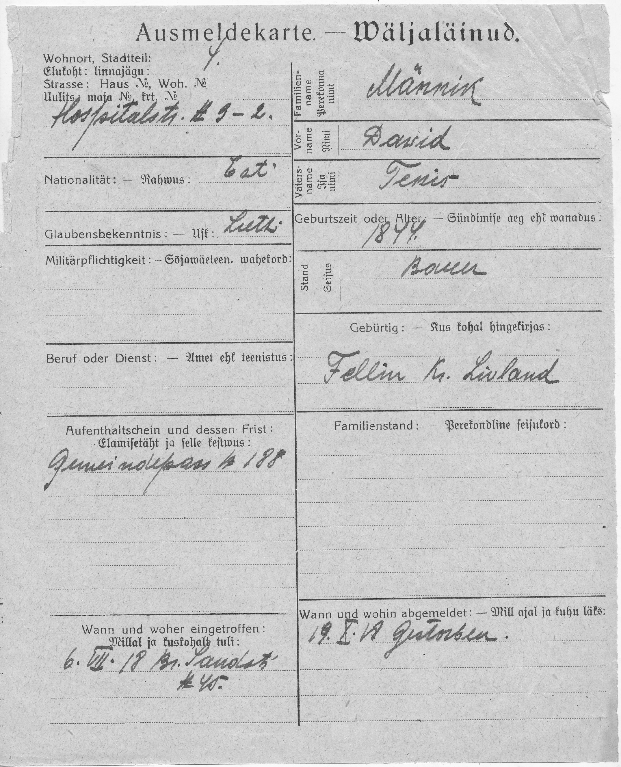 Männik, Dawid, Tenis