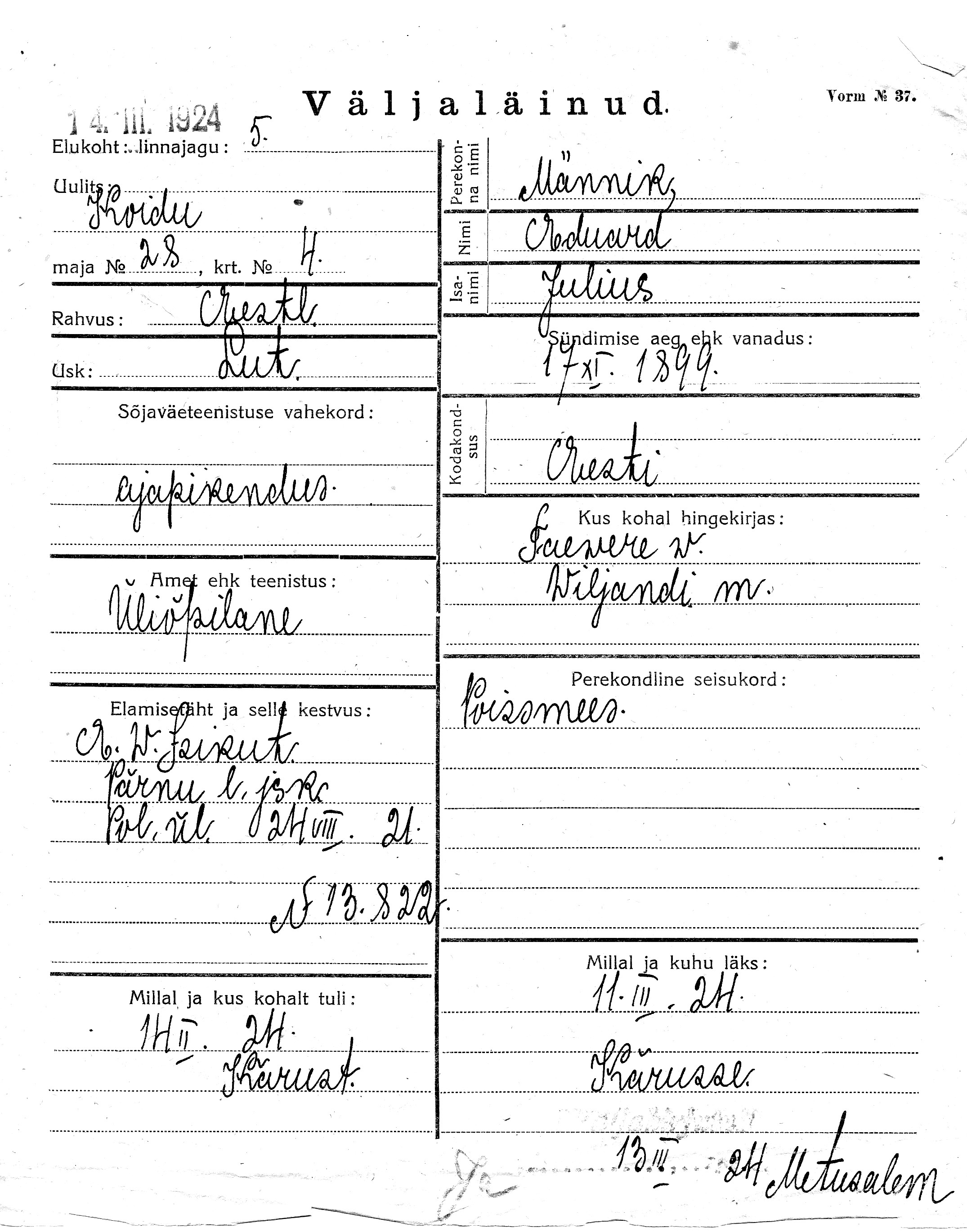 Männik, Eduard, Julius