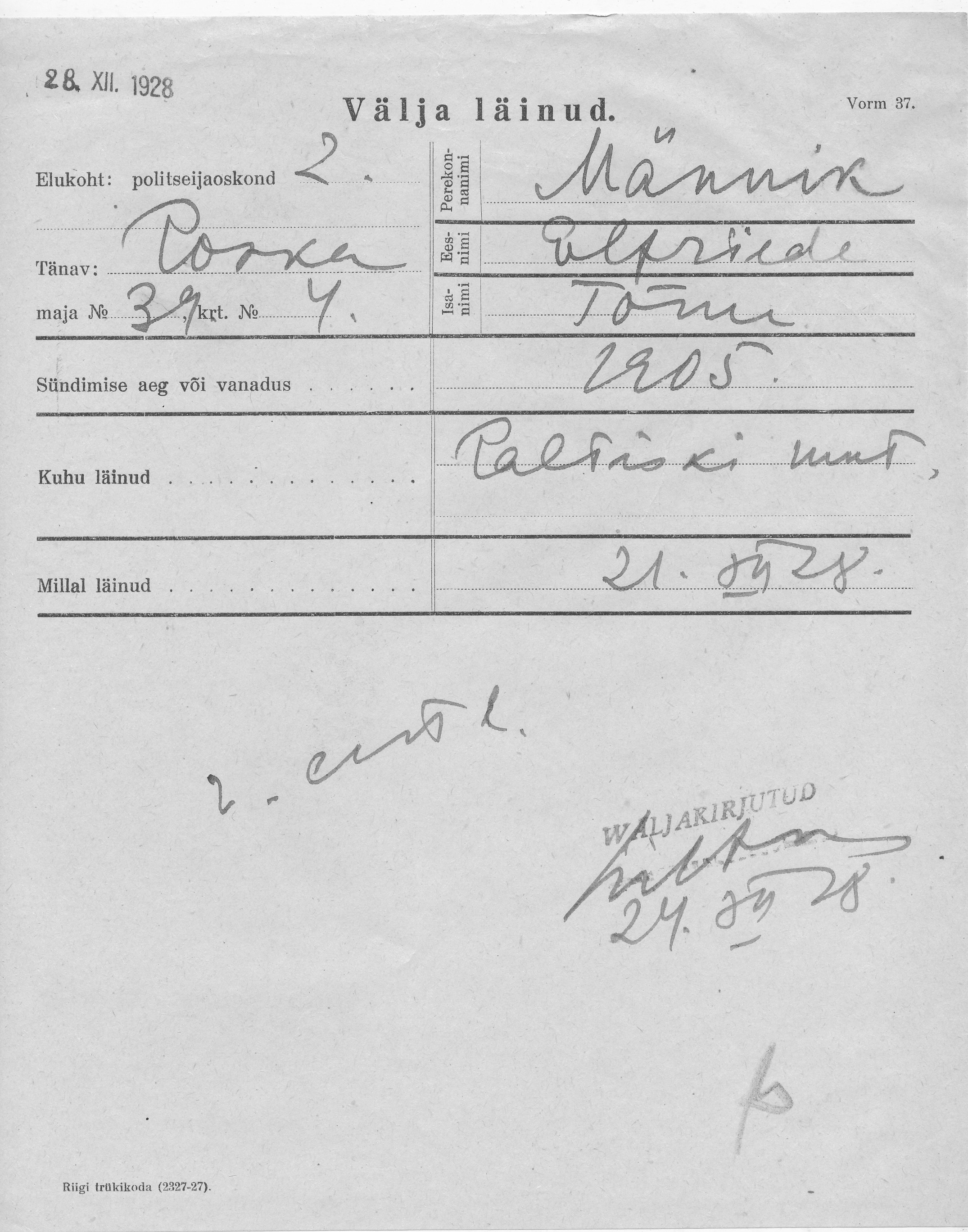 Männik, Elfriede, Tõnu