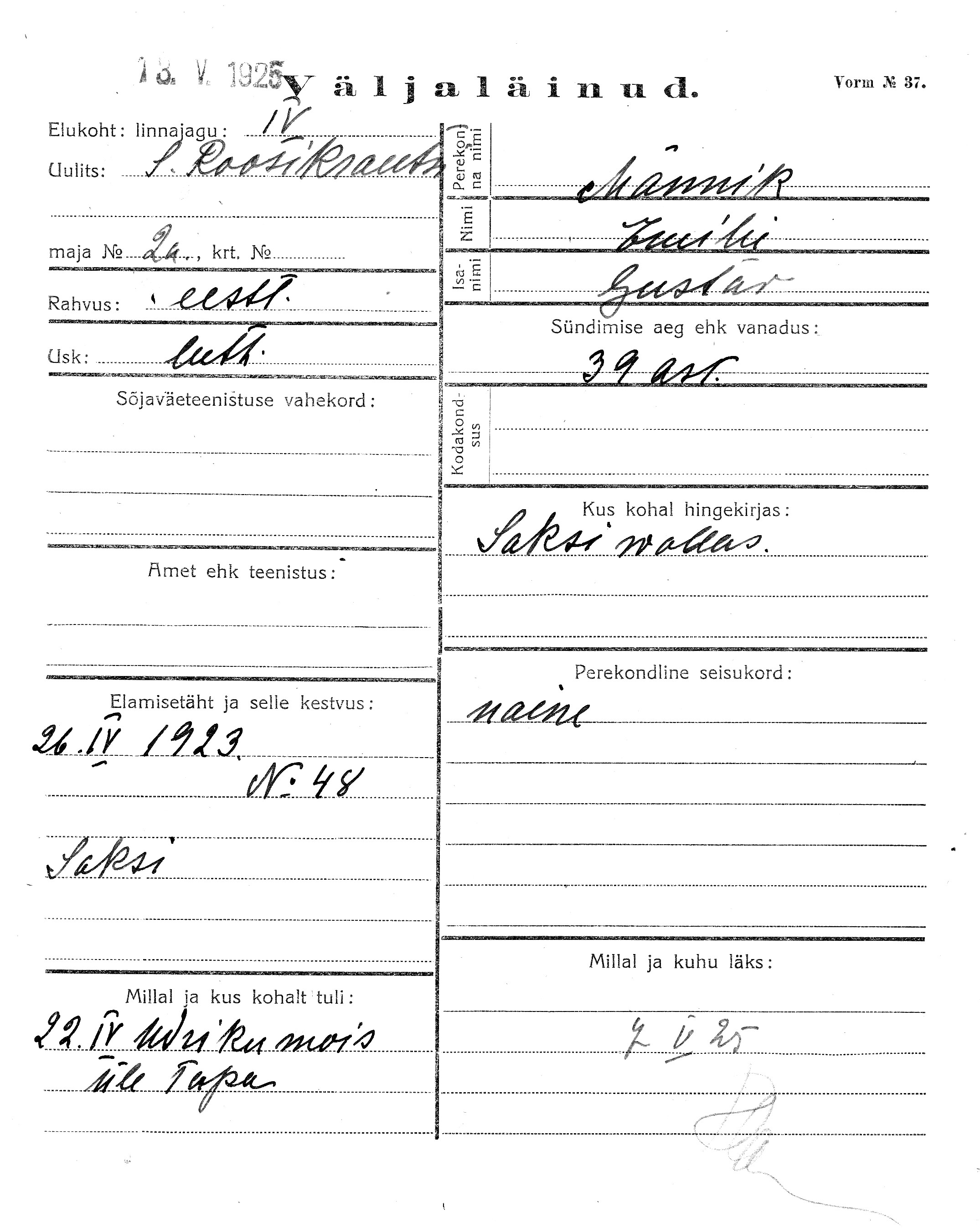 Männik, Emilie, Gustav