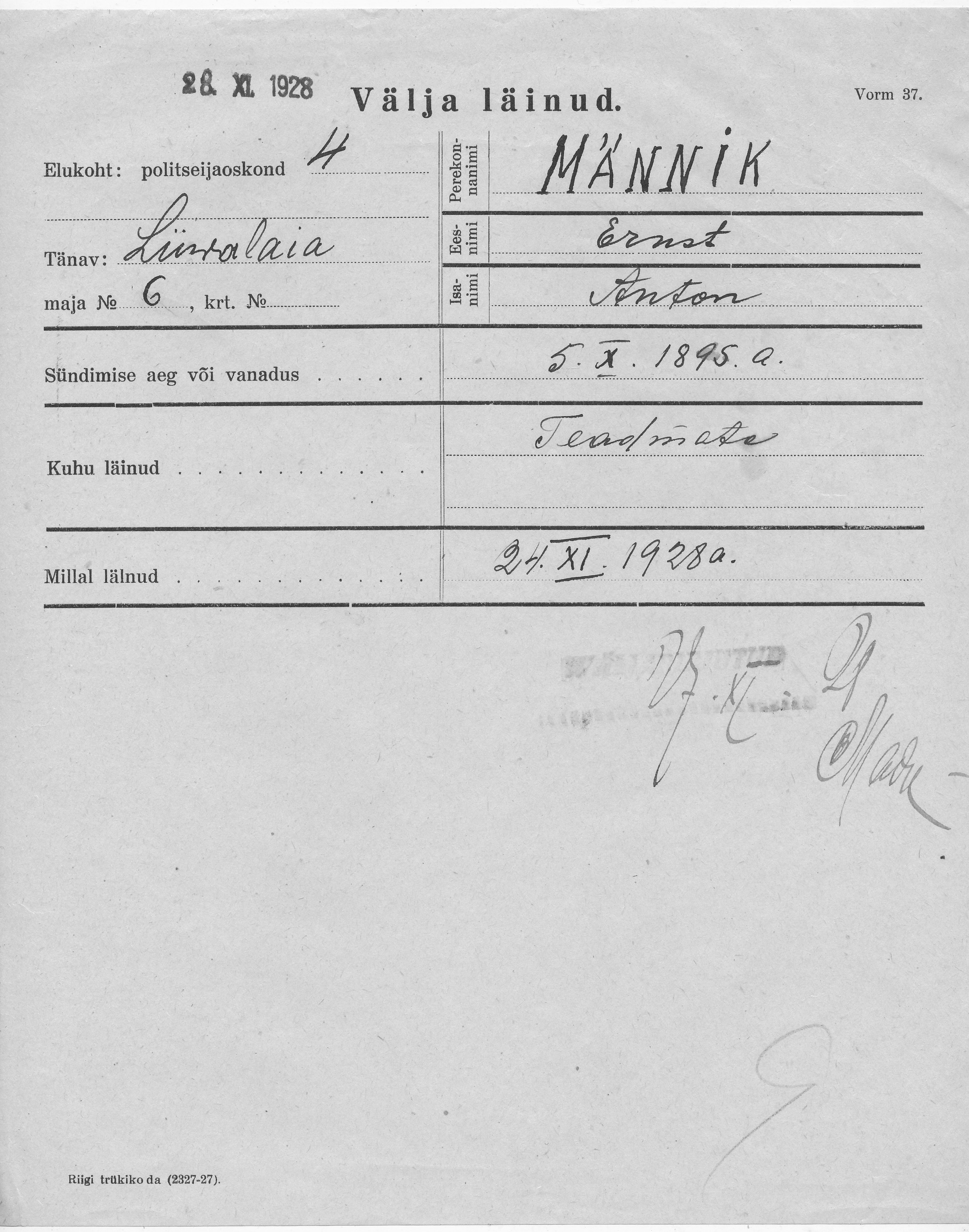 Männik, Ernst, Anton