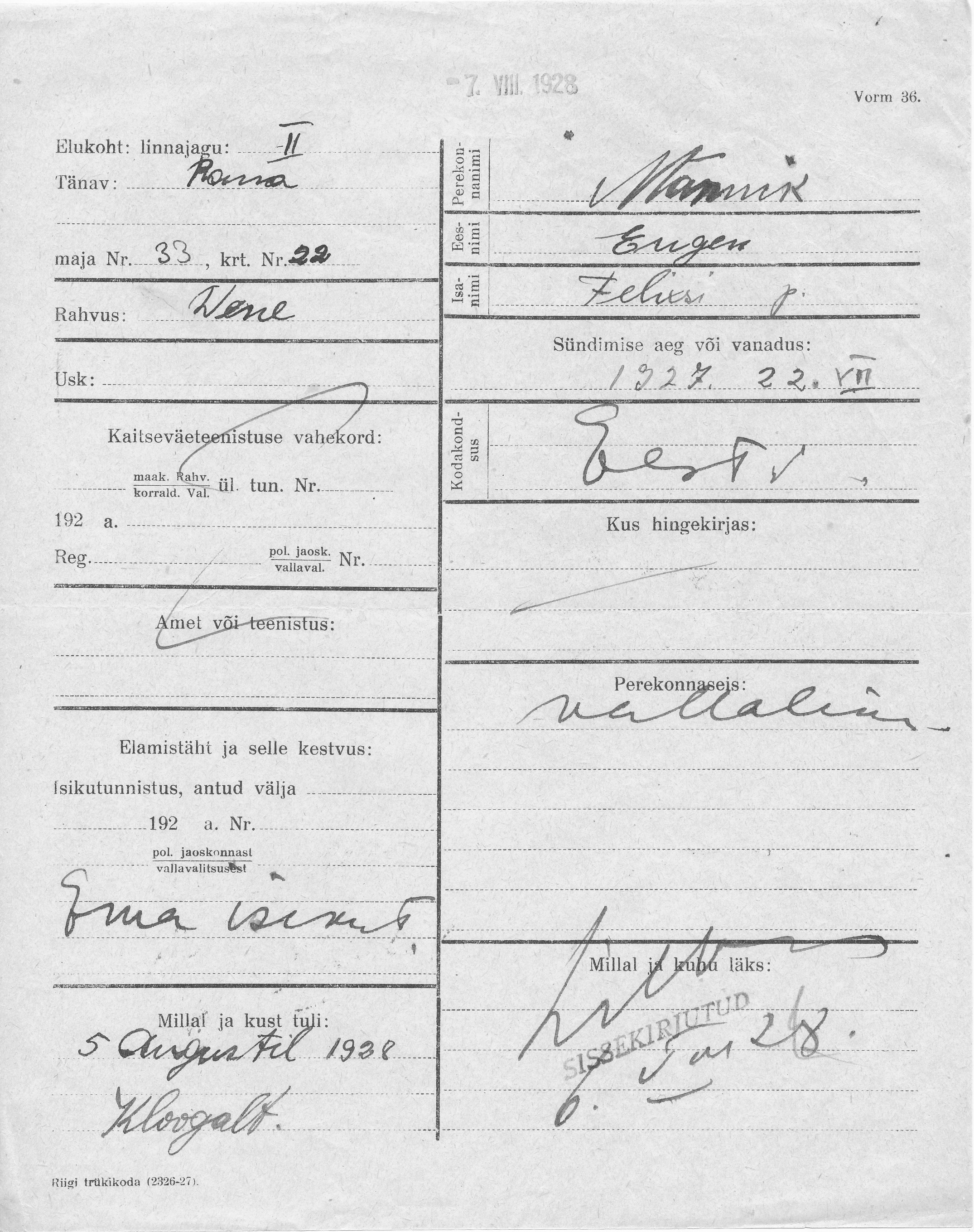 Männik, Eugen, Felix