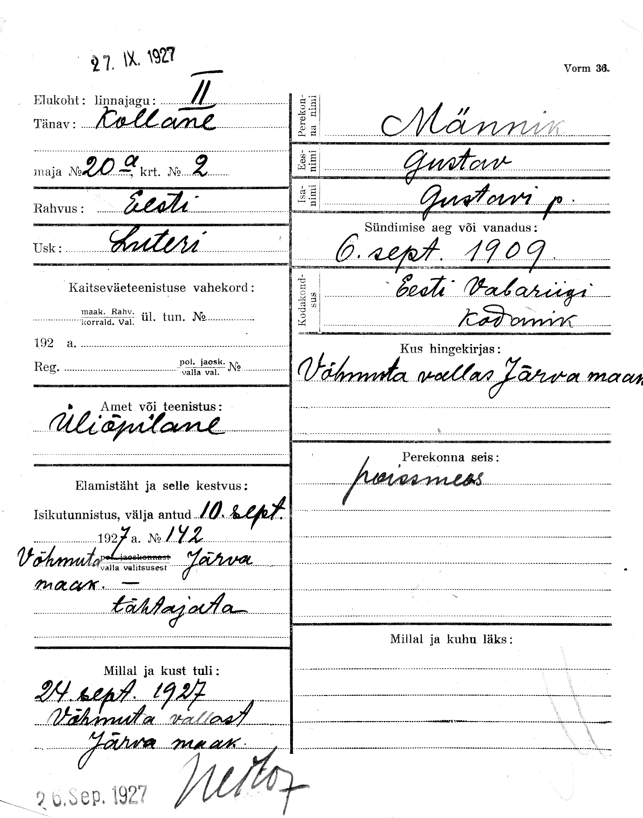 Männik, Gustav, Gustav