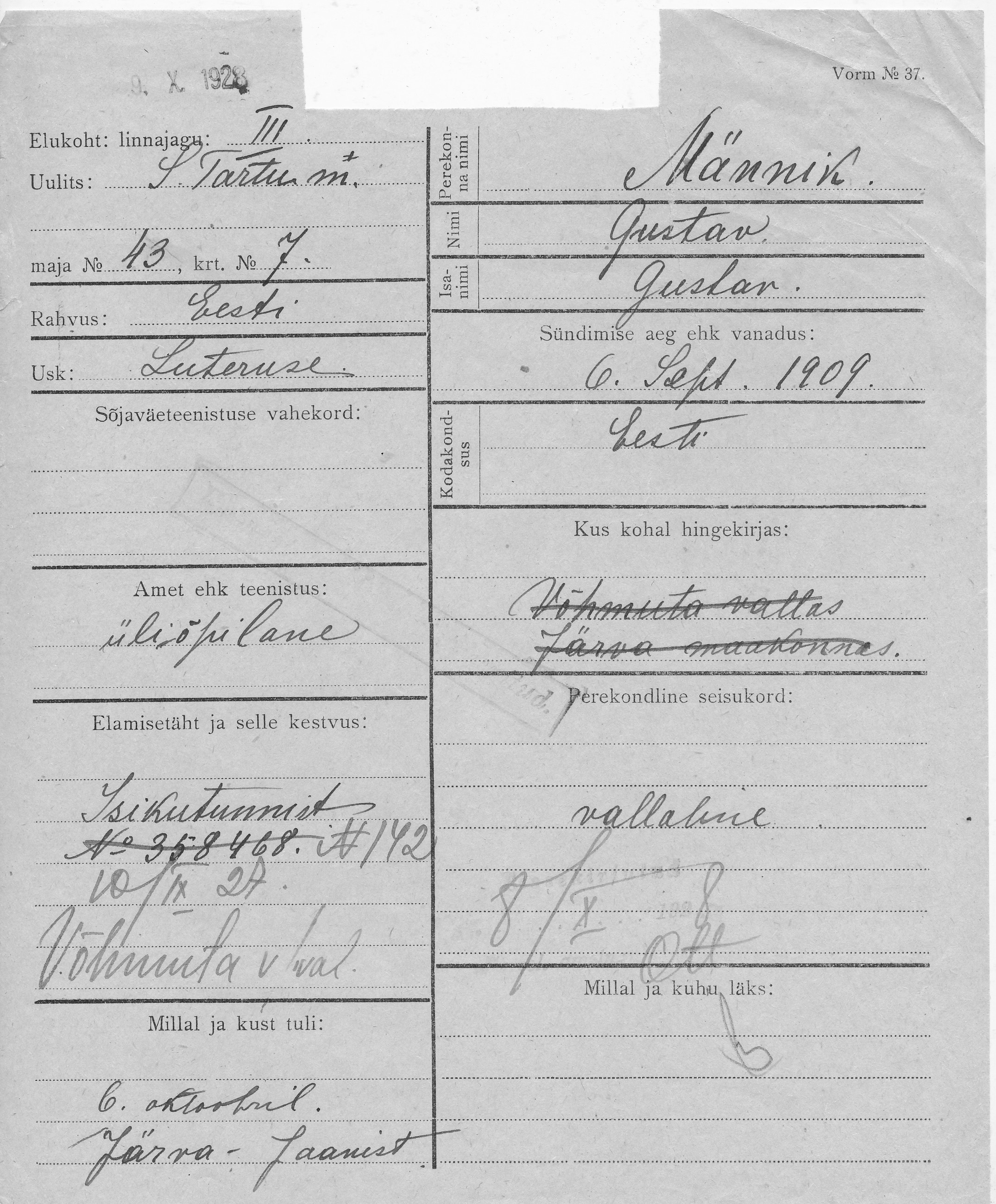 Männik, Gustav, Gustav