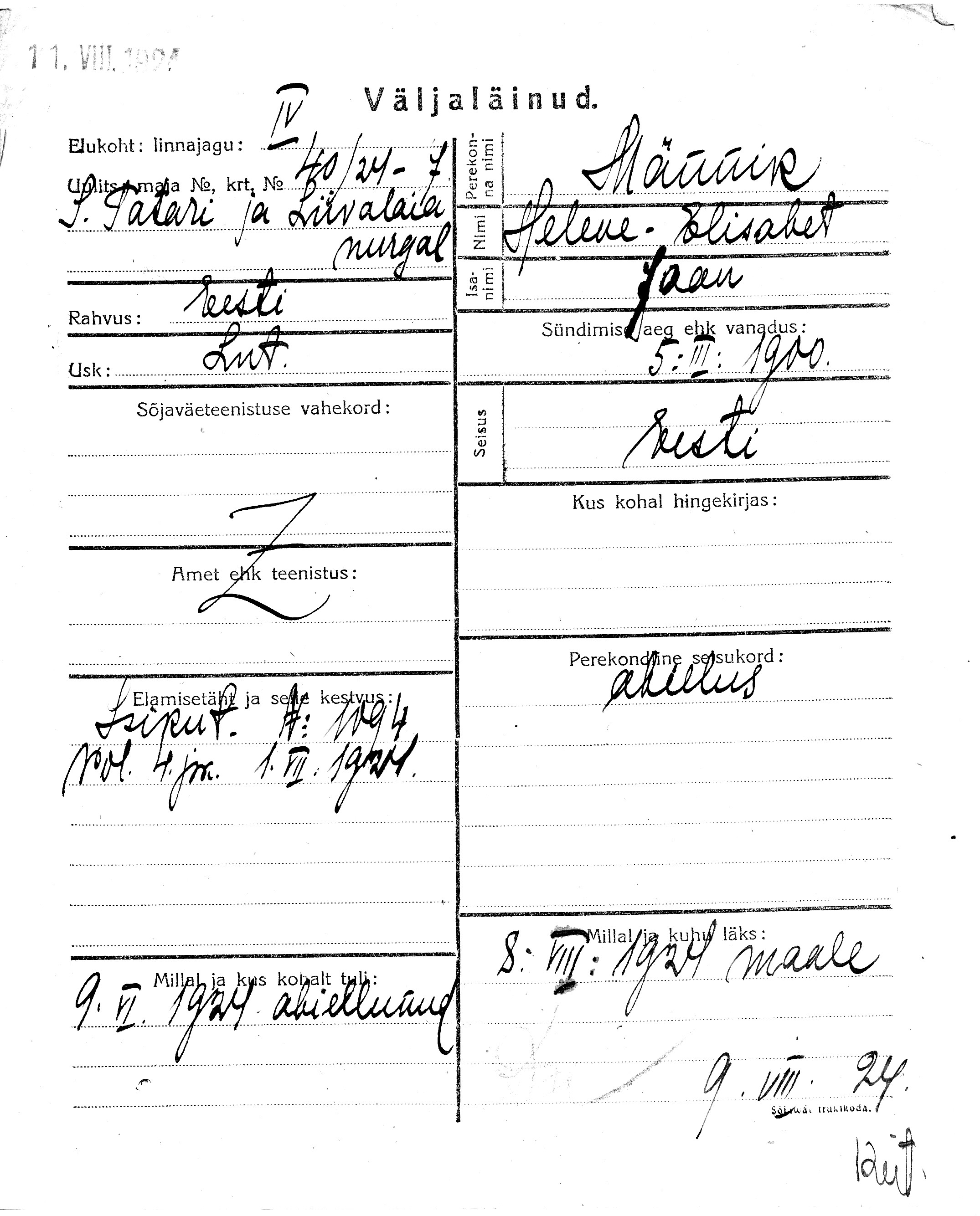 Männik, Helene-Elisabet, Jaan