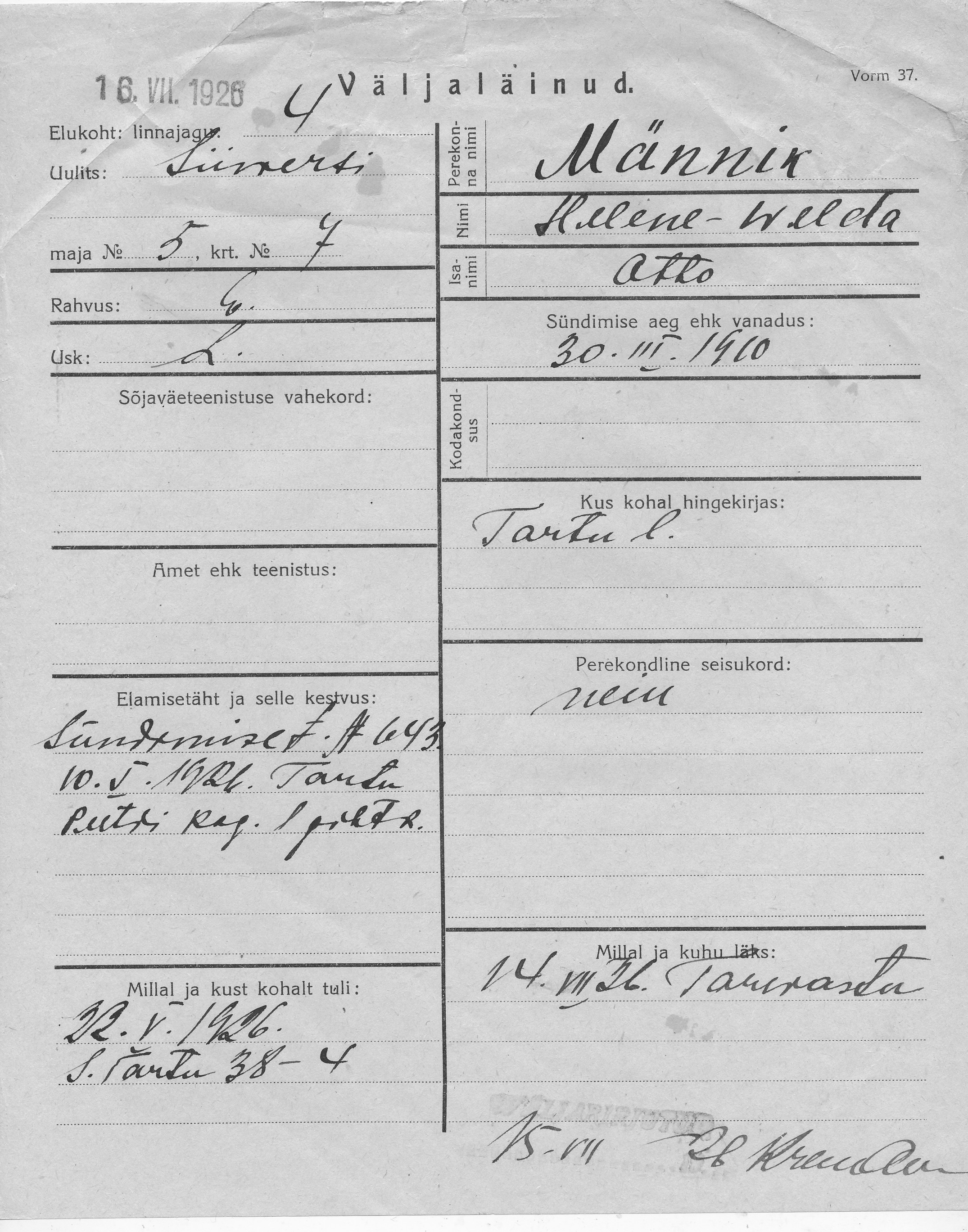 Männik, Helene-Welda, Otto