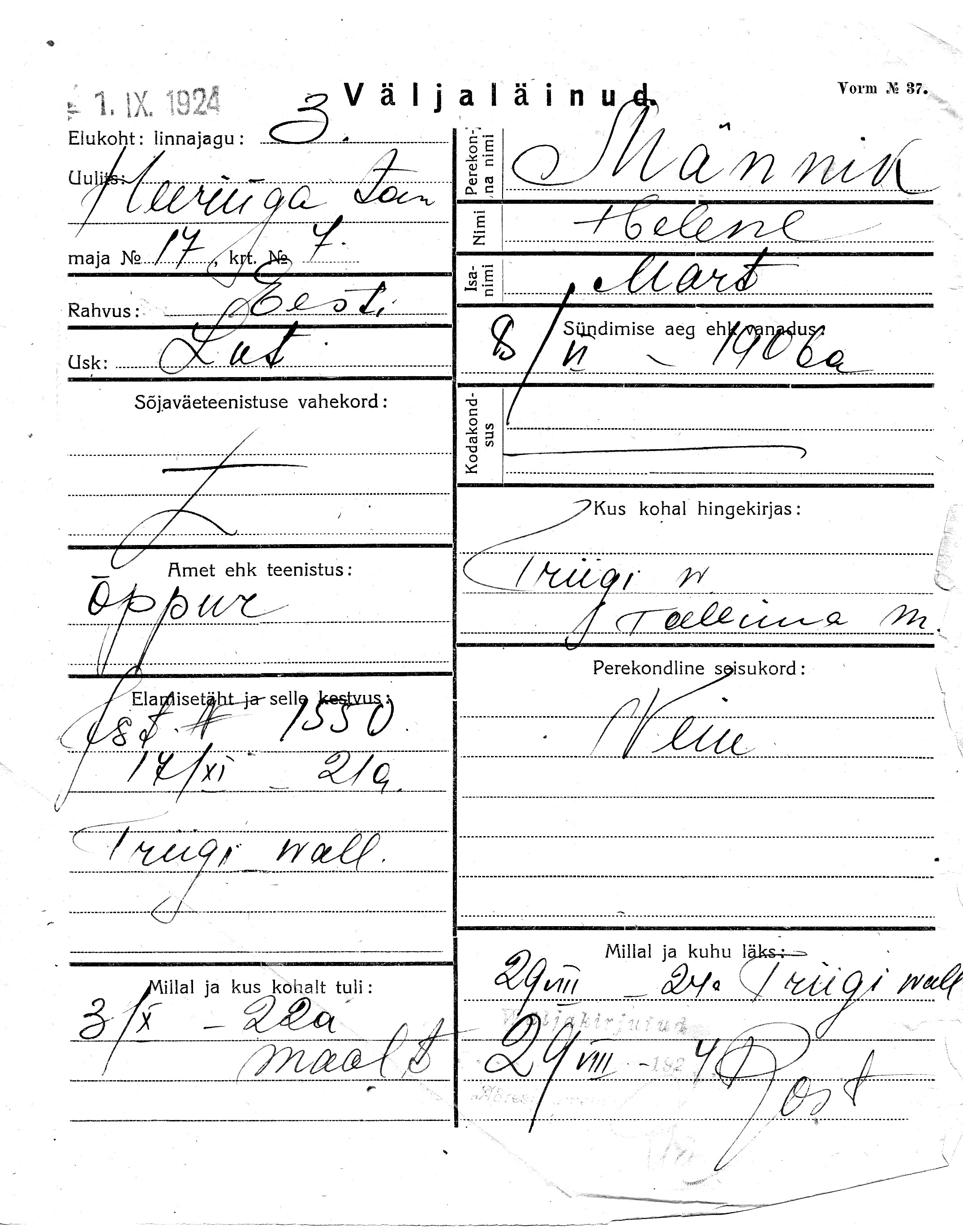 Männik, Helene, Mart