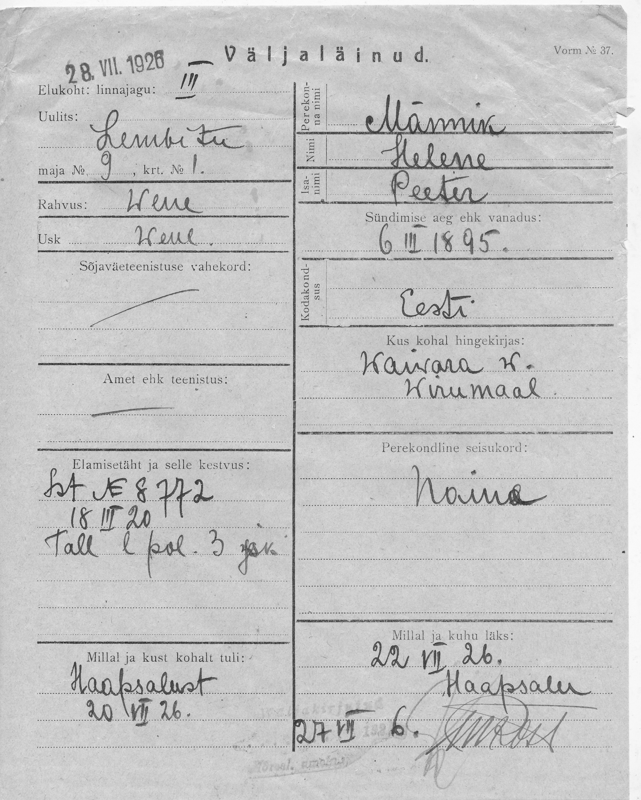 Männik, Helene, Peeter