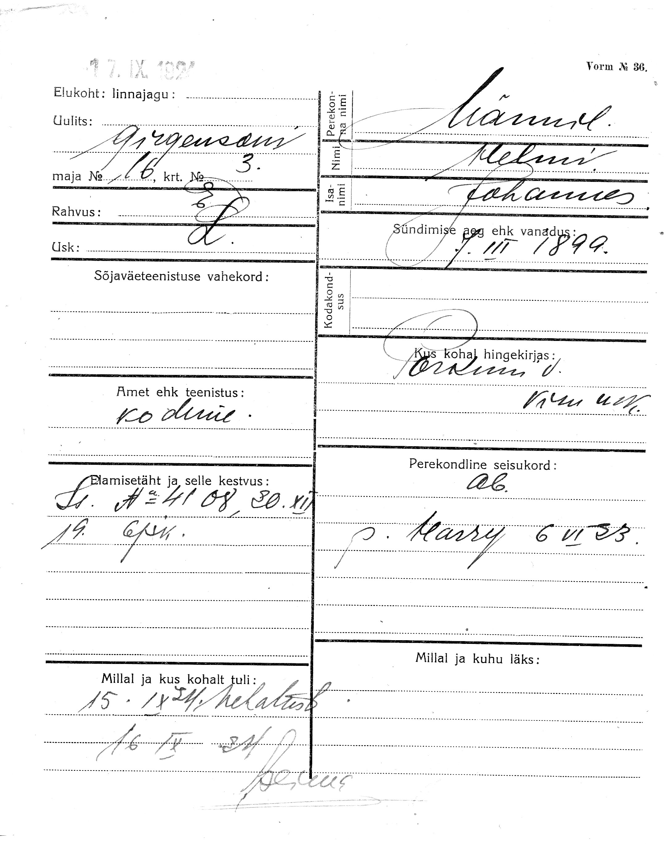 Männik, Helmi, Johannes