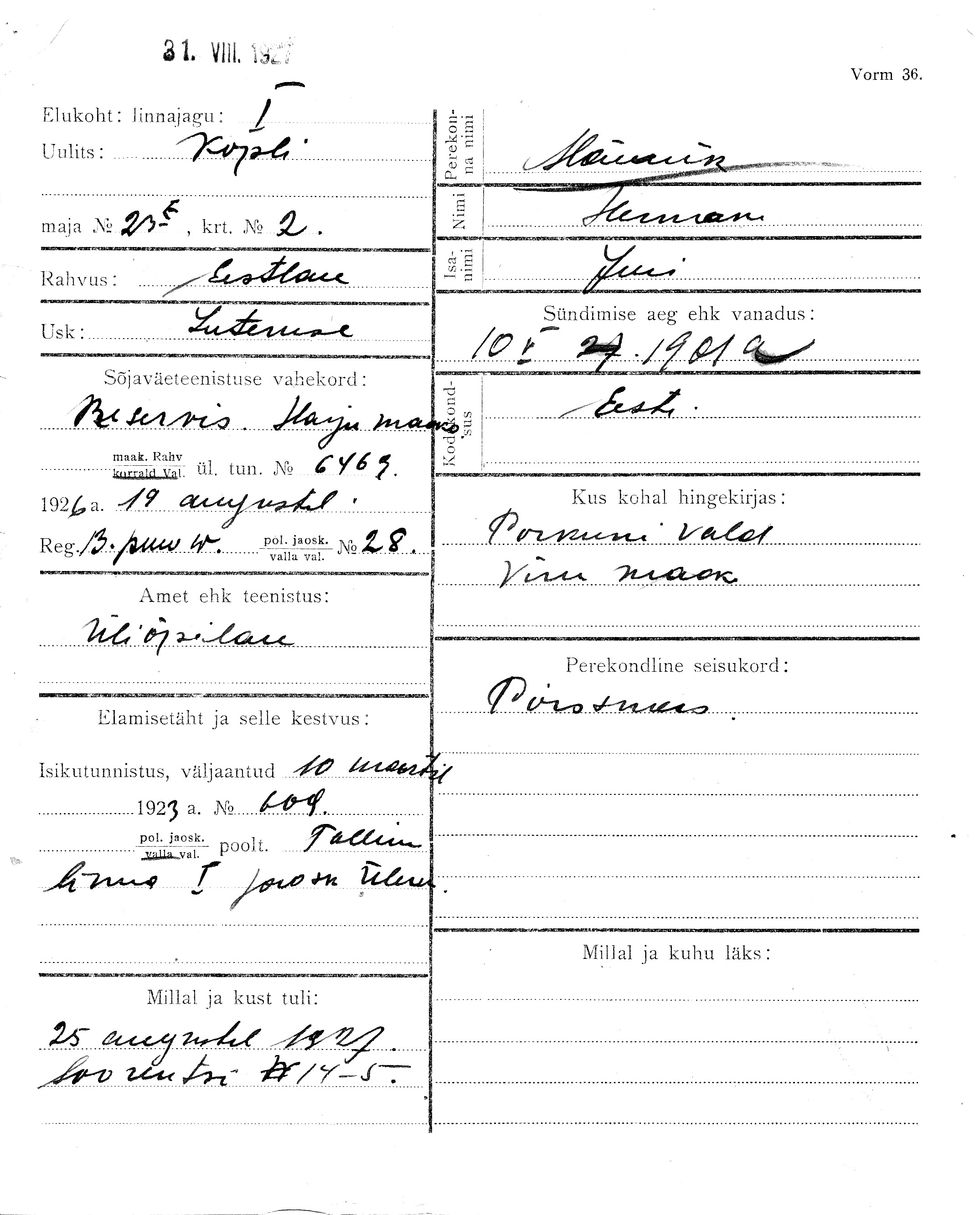 Männik, Herman, Juri