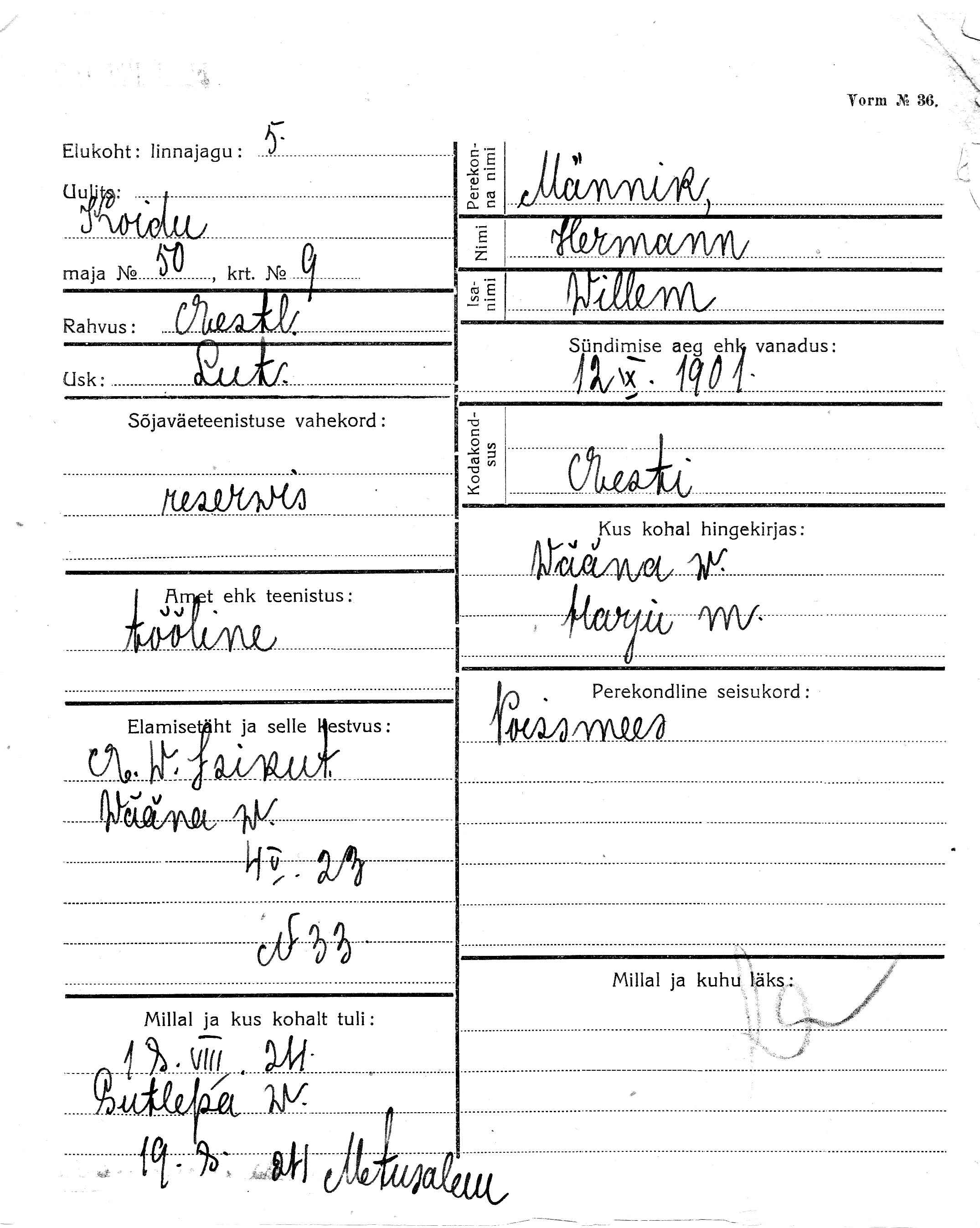 Männik, Hermann, Willem