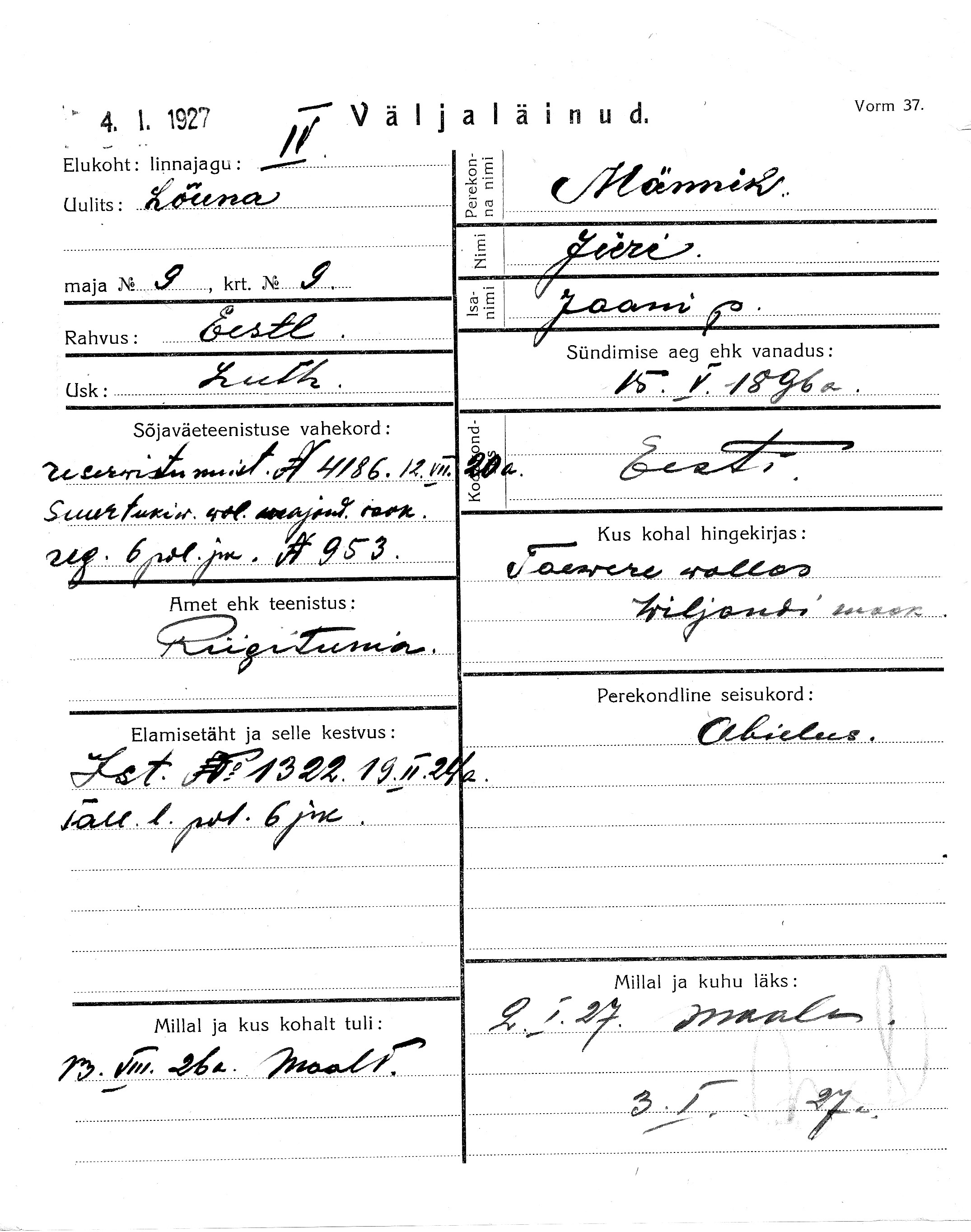 Männik, Jüri, Jaan