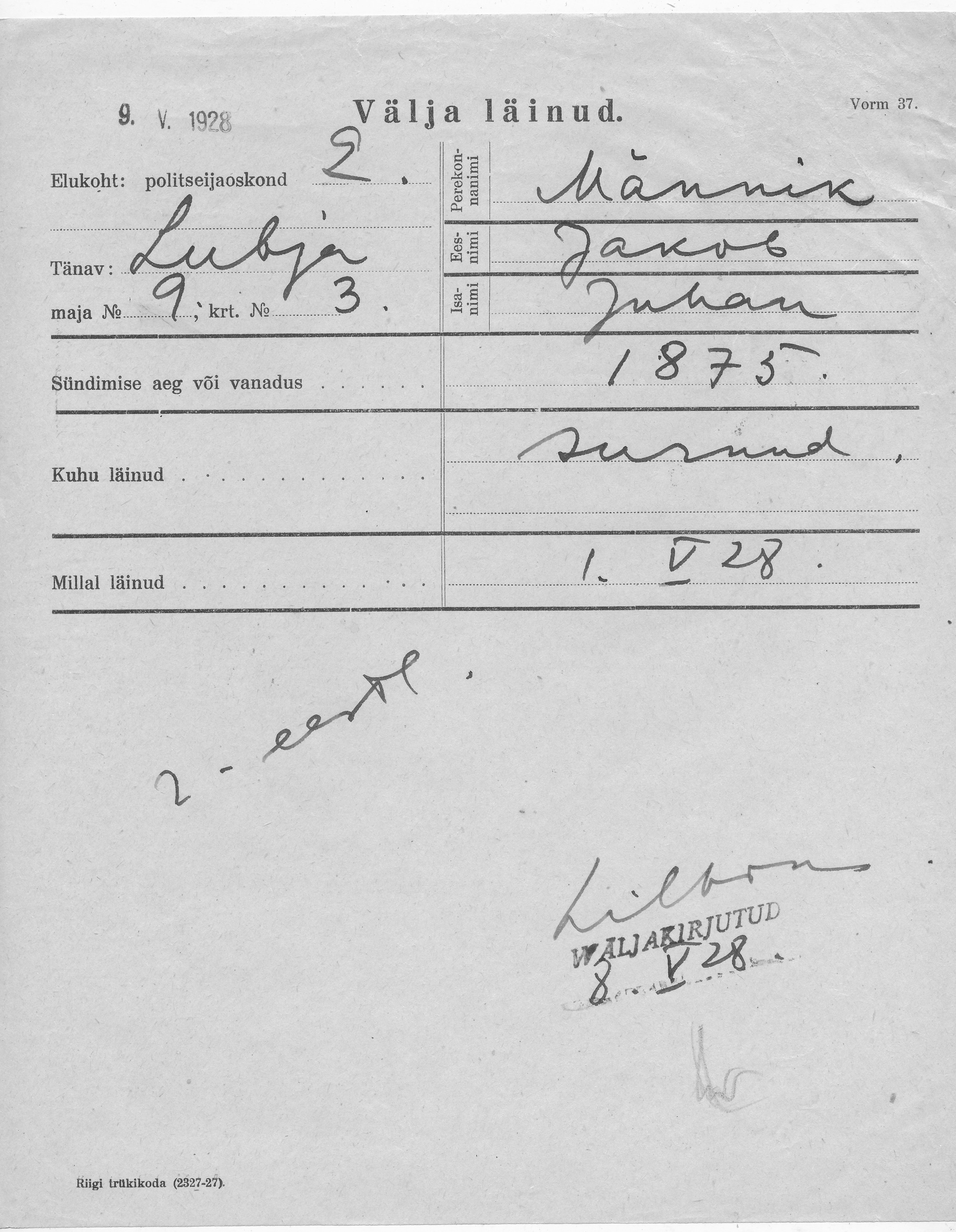 Männik, Jakob, Juhan