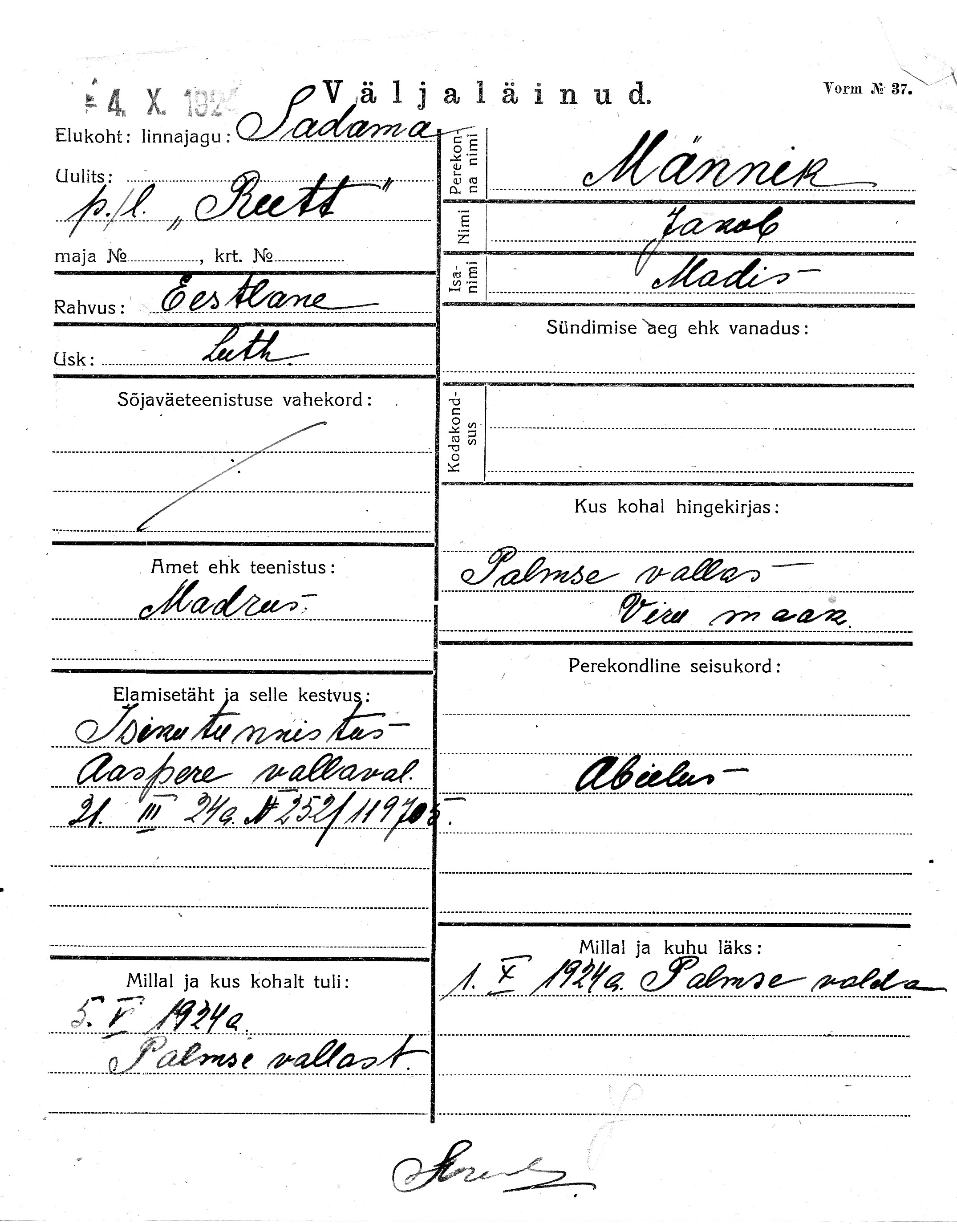 Männik, Jakob, Madis