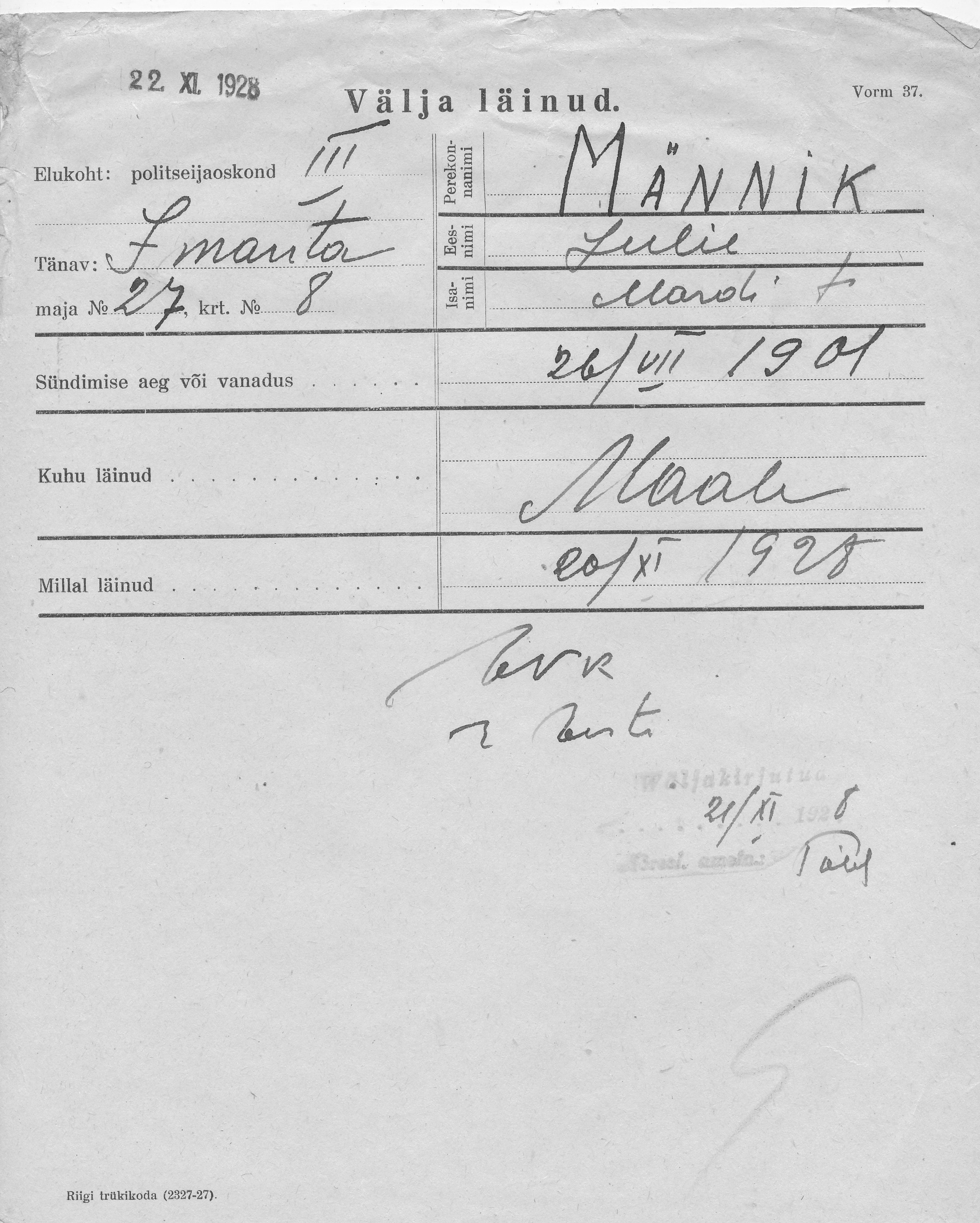 Männik, Julie, Mart