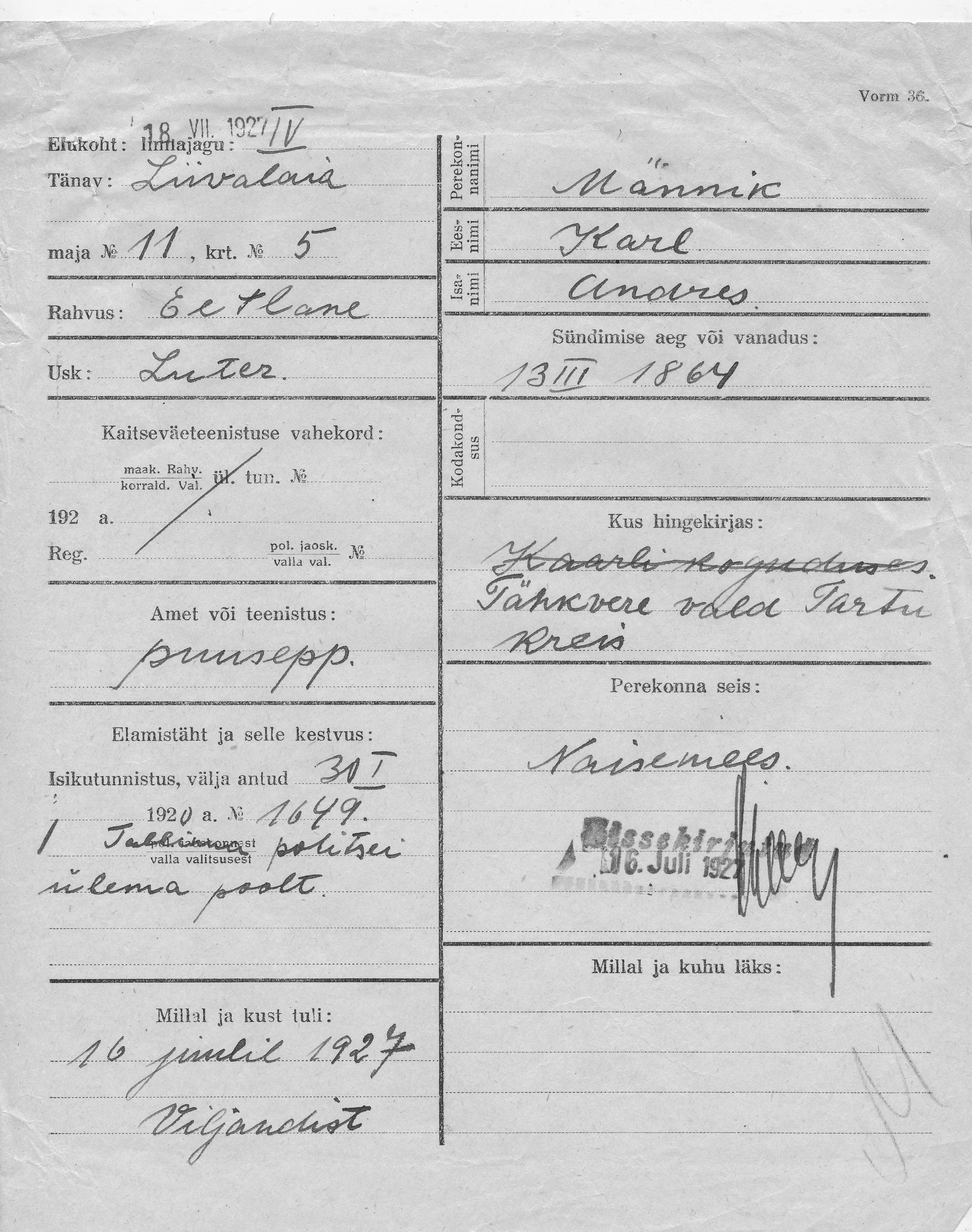 Männik, Karl, Andres