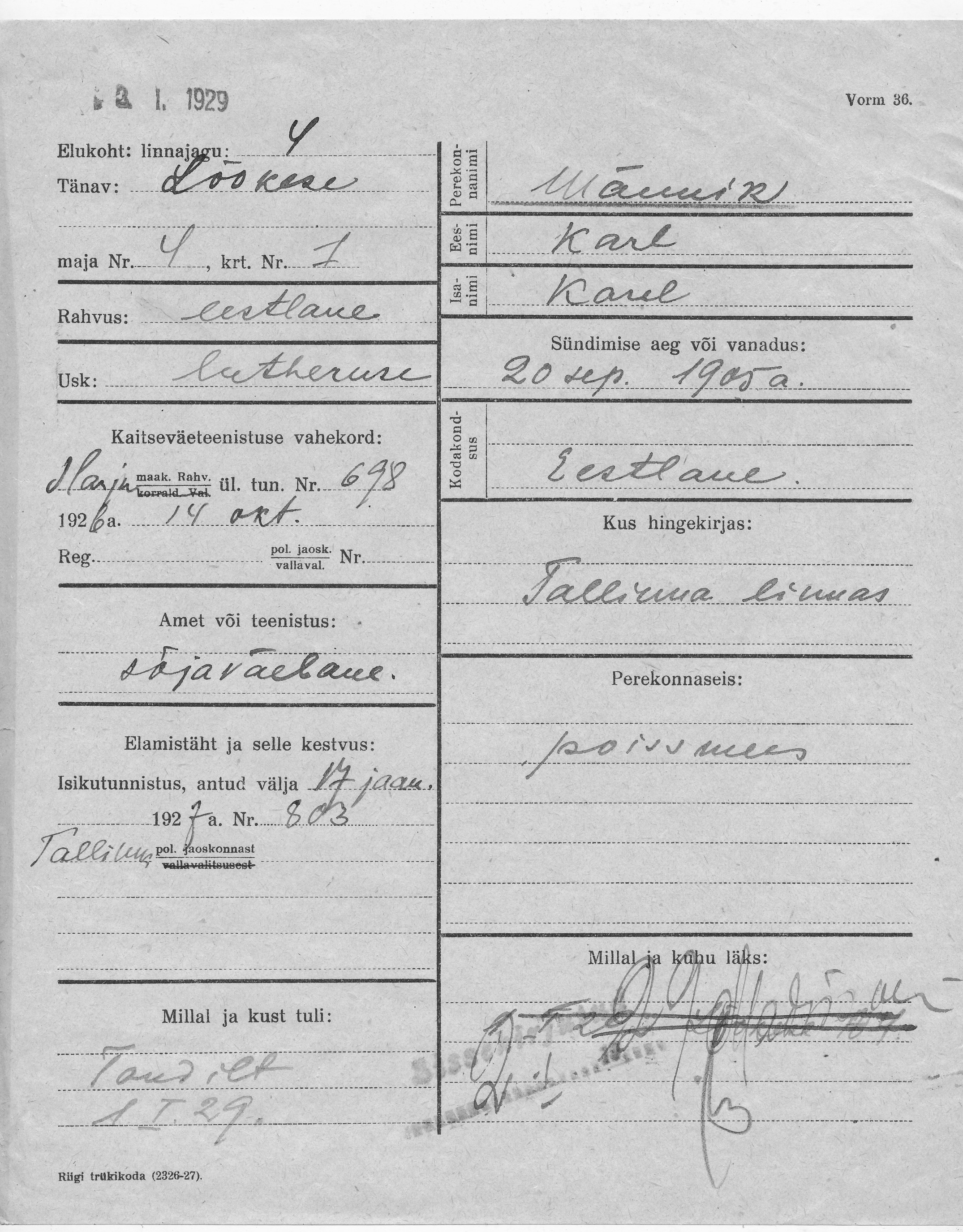 Männik, Karl, Karel