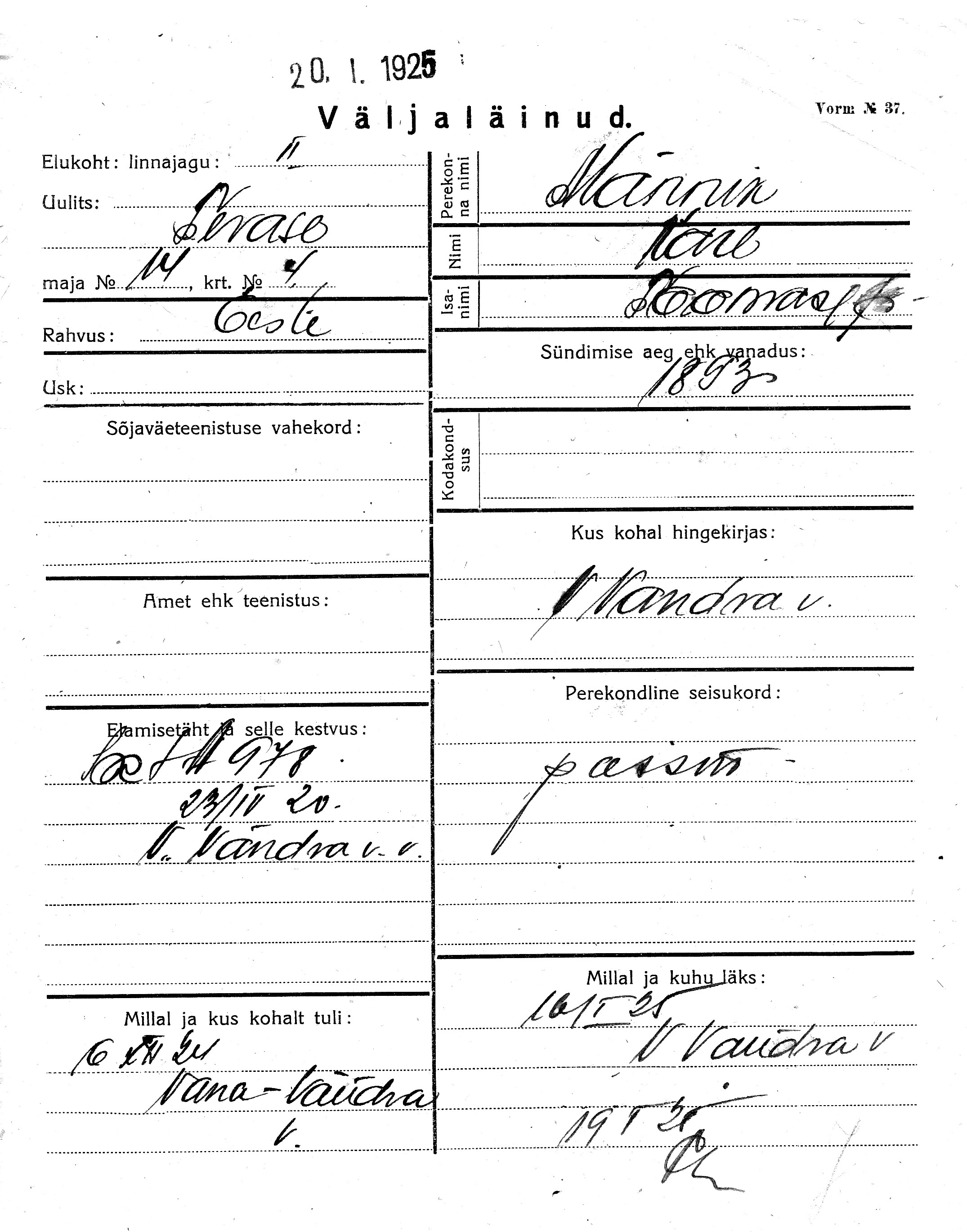 Männik, Karl, Toomas