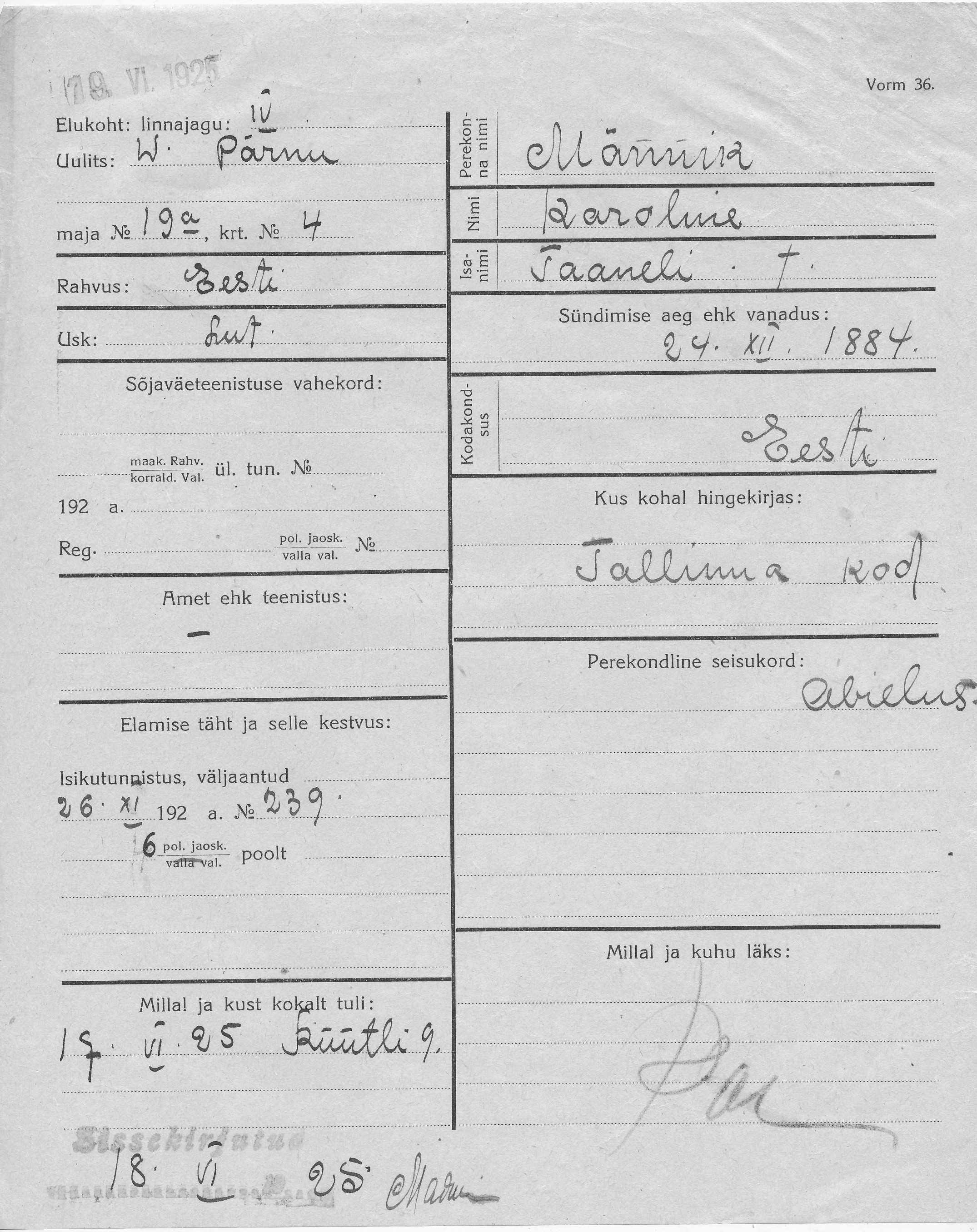 Männik, Karoline, Taanel