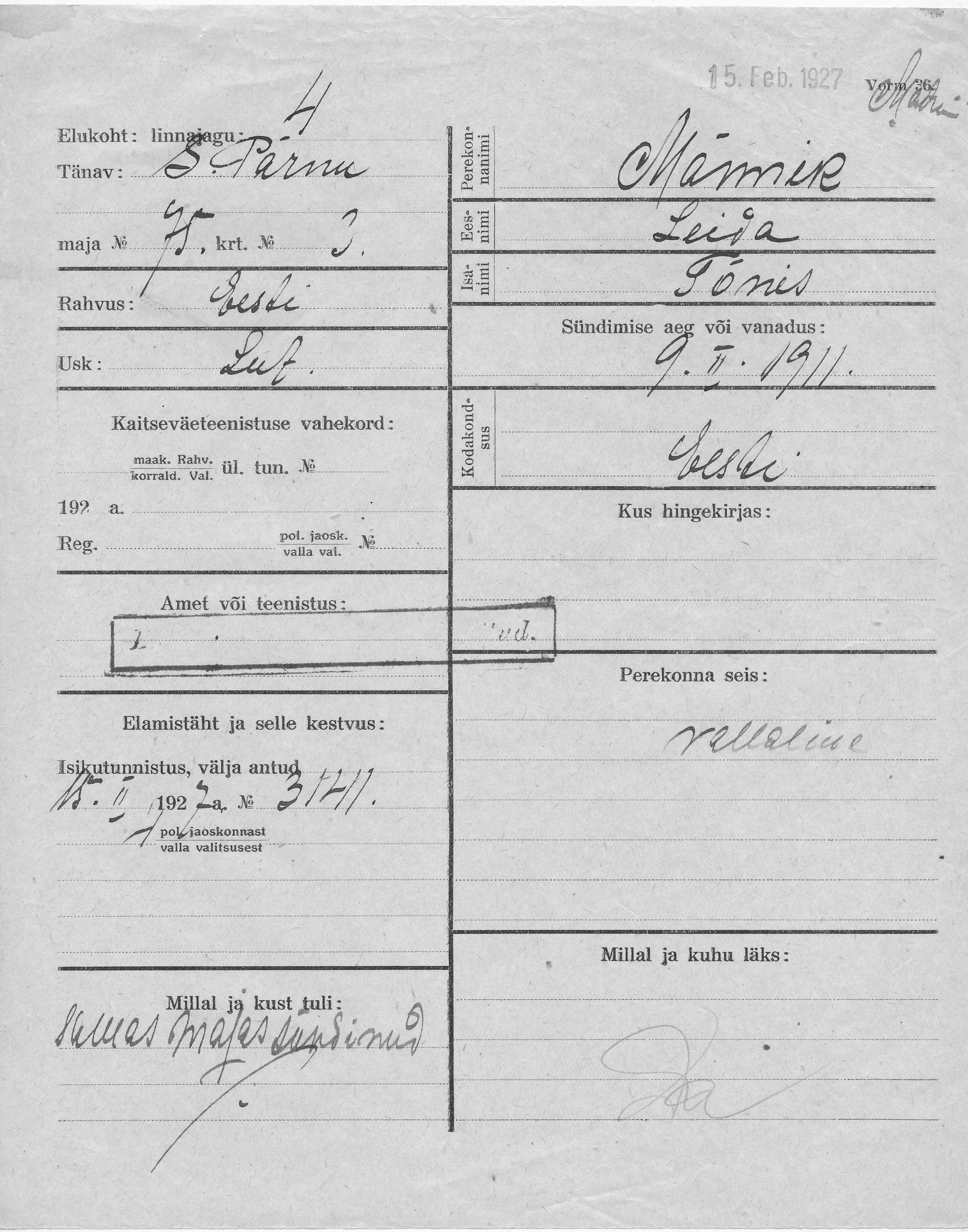 Männik, Leida, Tõnis