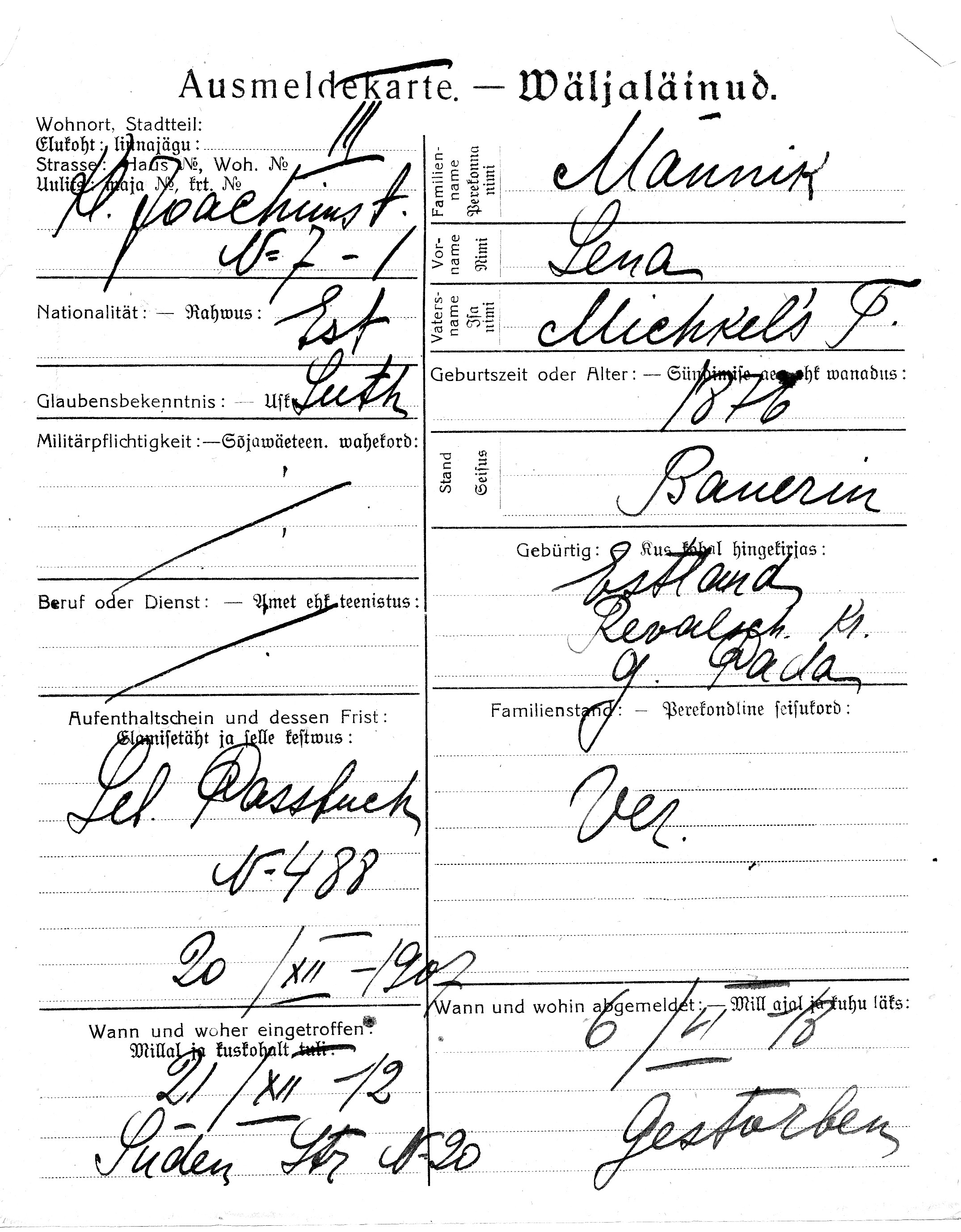 Männik, Lena, Michkel