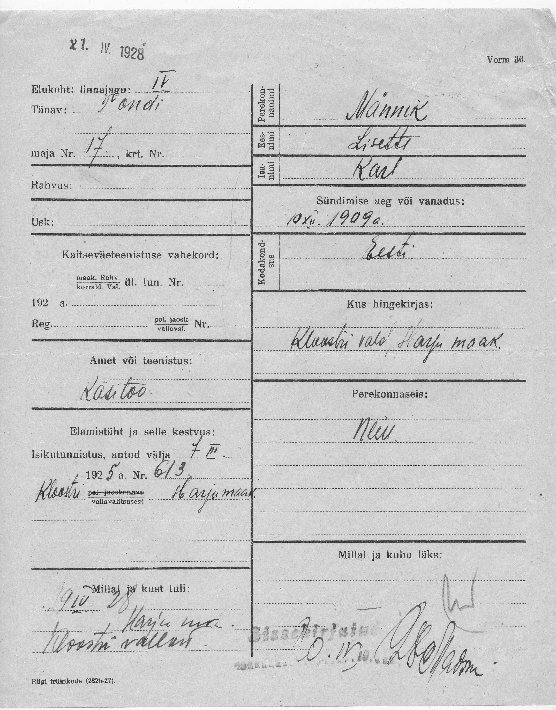 Männik, Lisette, Karl