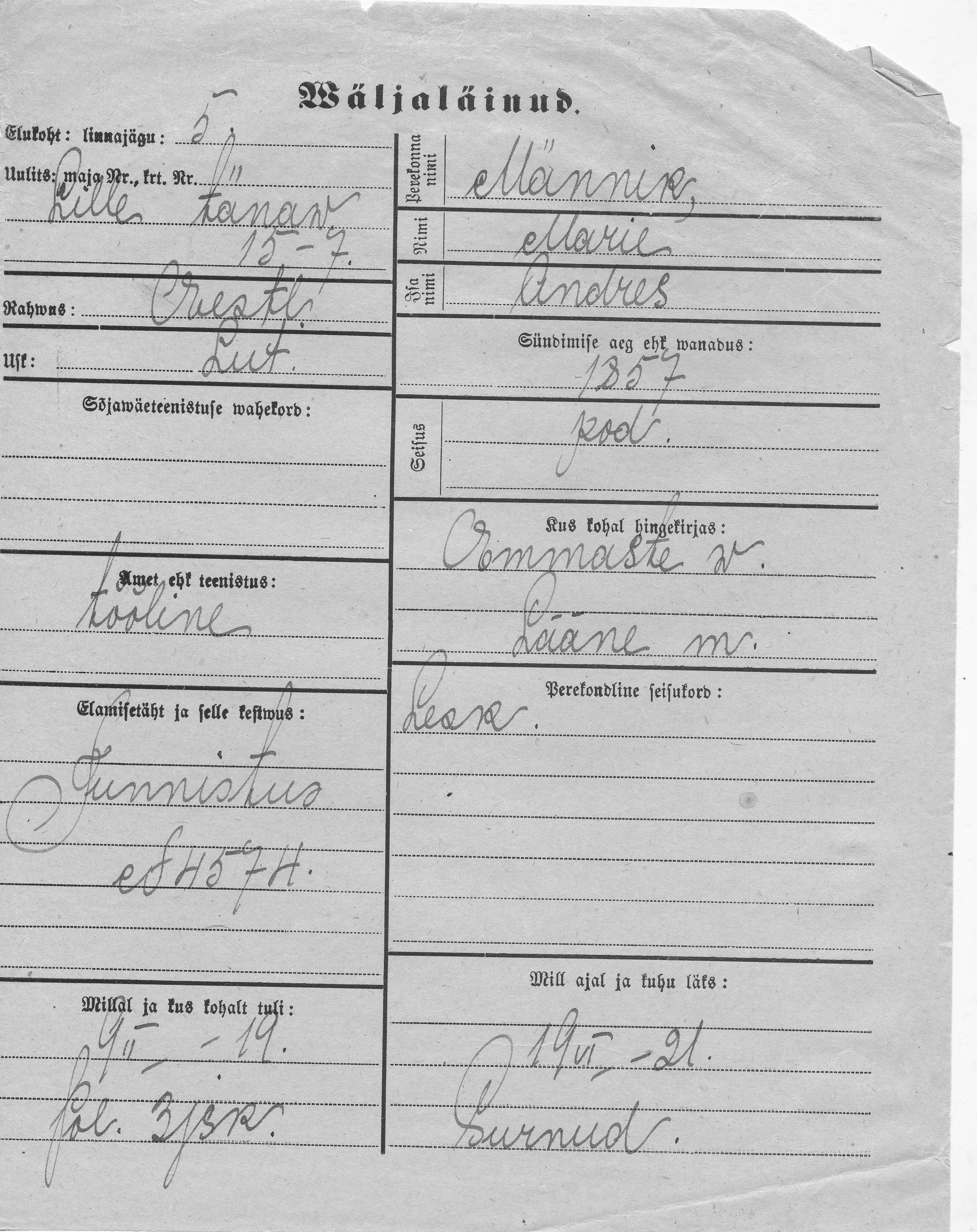 Männik, Marie, Andres