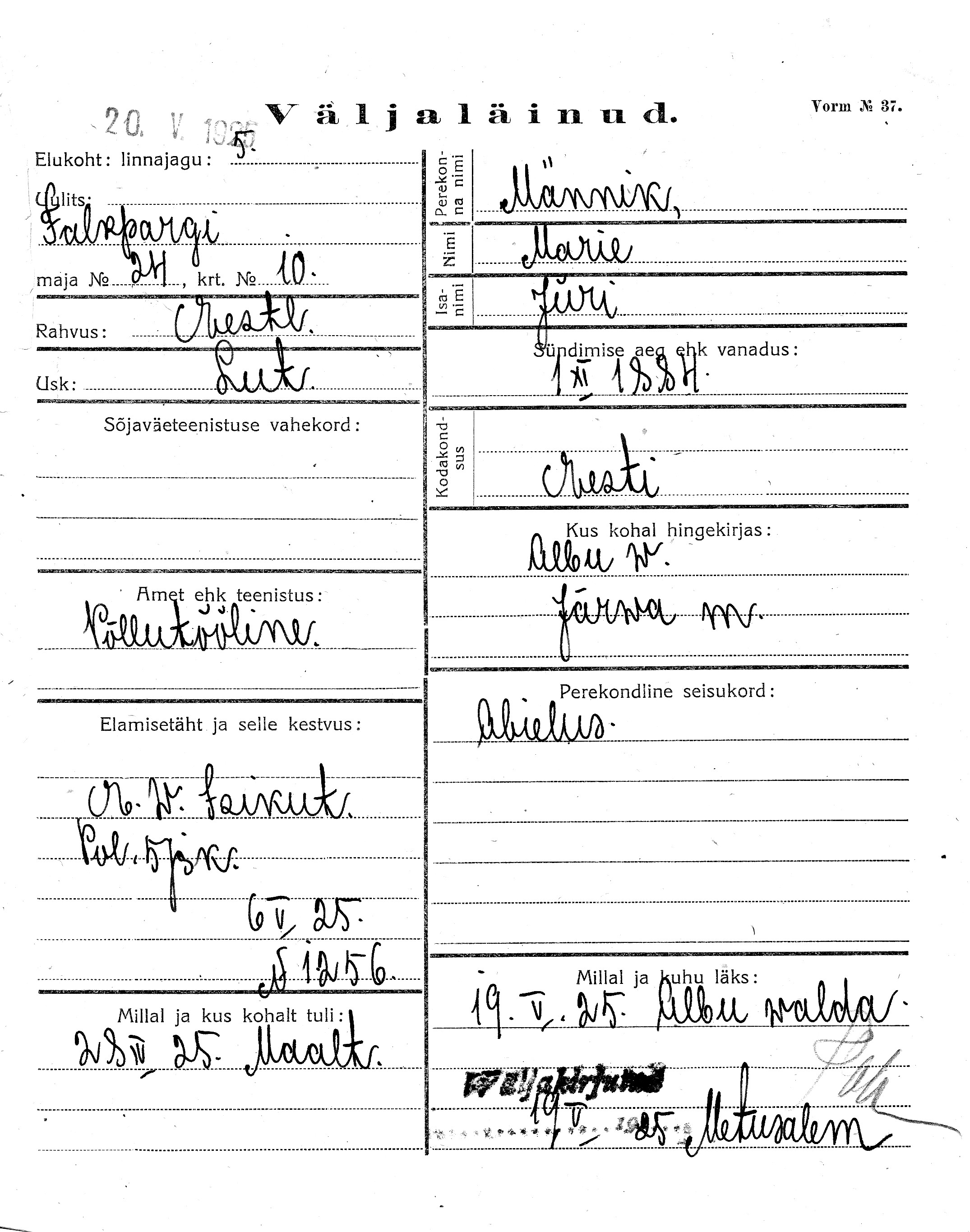 Männik, Marie, Jüri