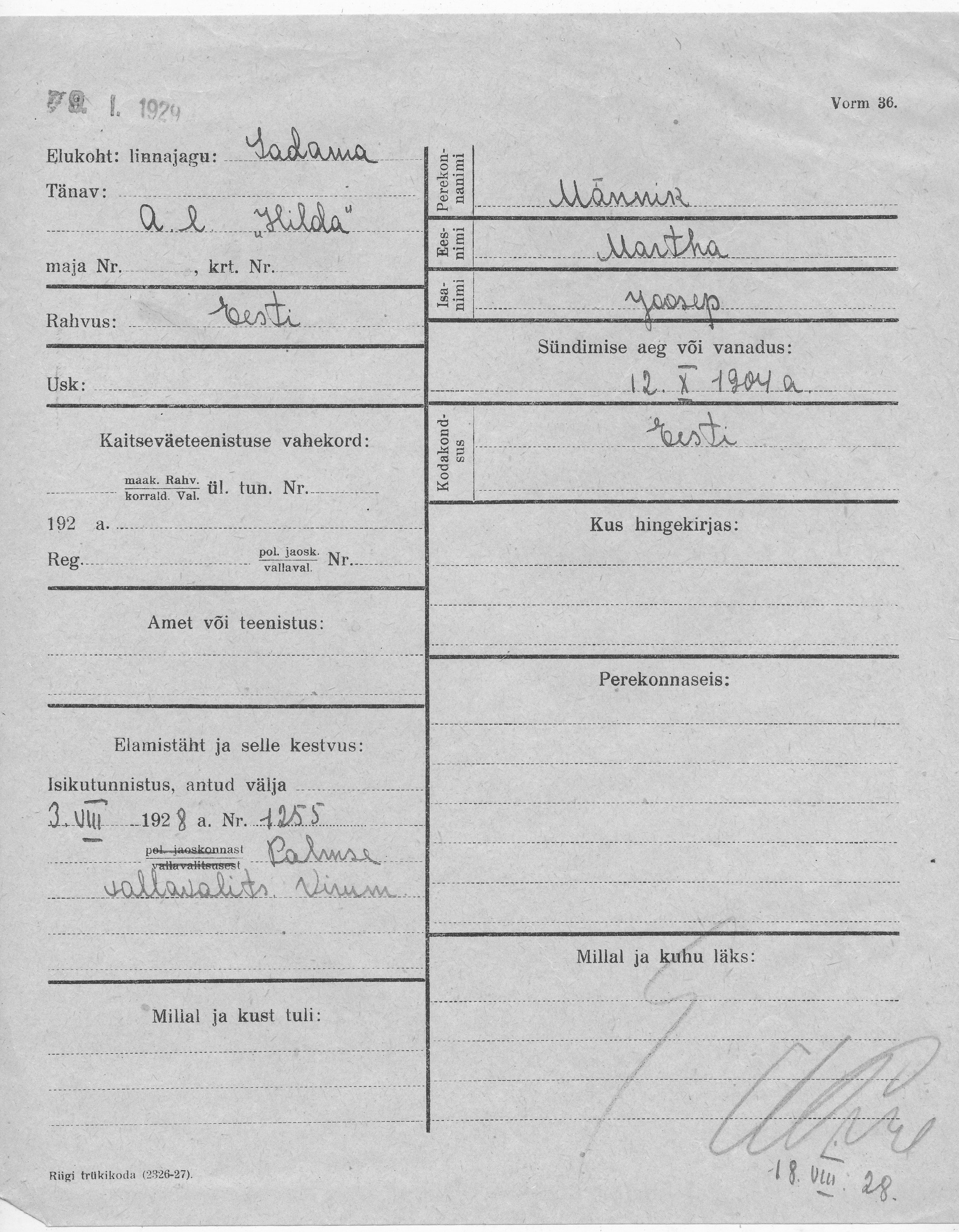 Männik, Martha, Joosep