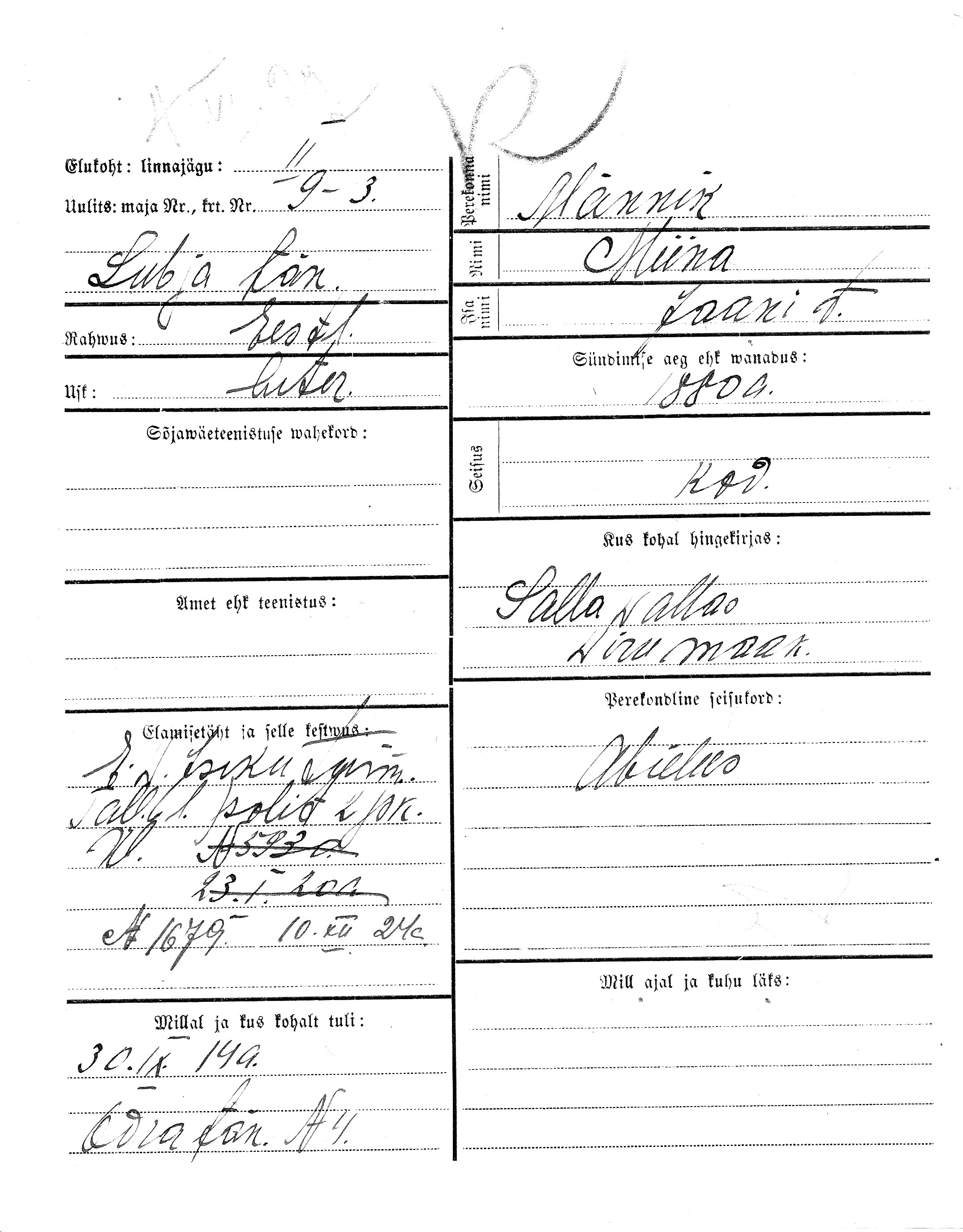 Männik, Miina, Jaan