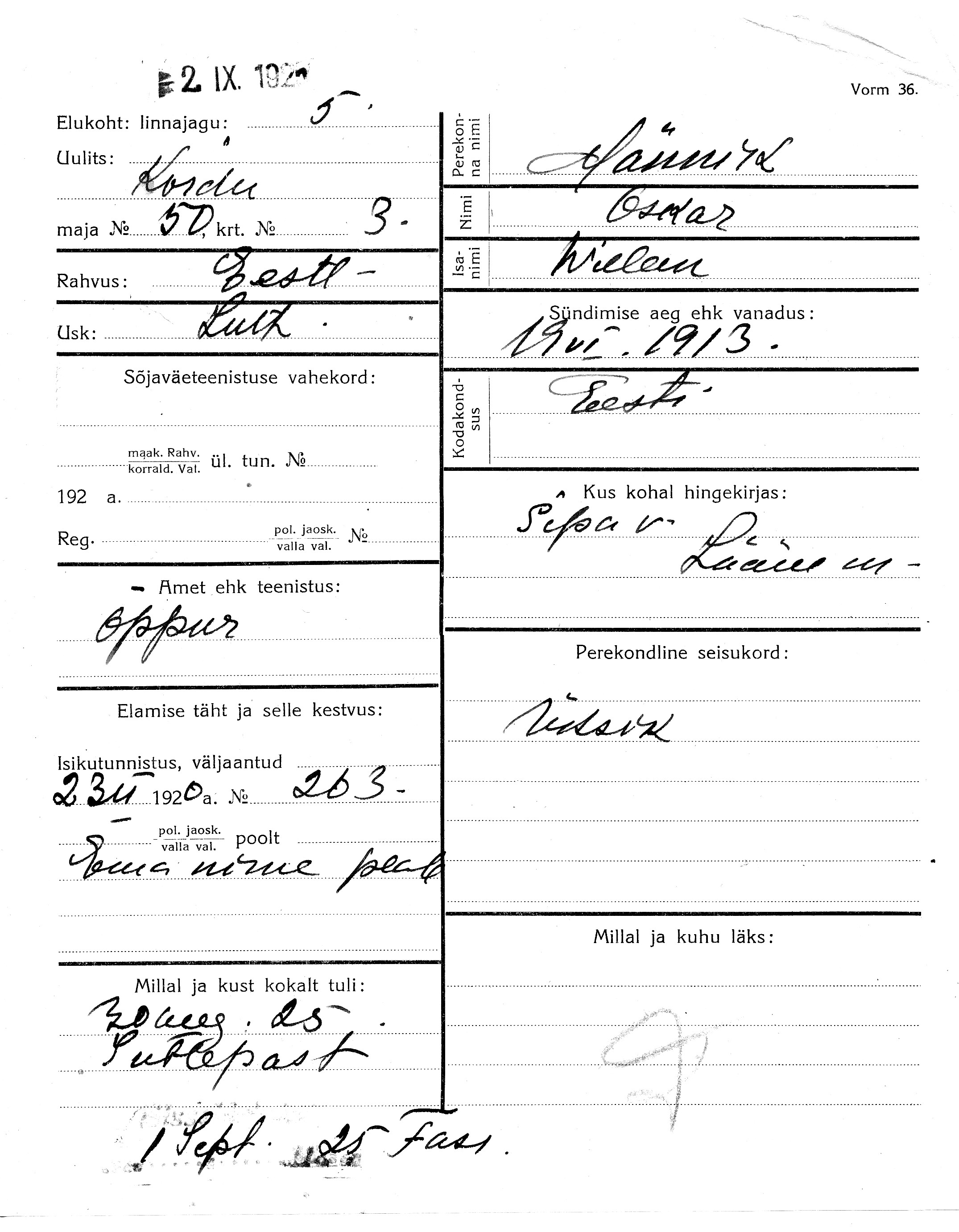 Männik, Oskar, Willem