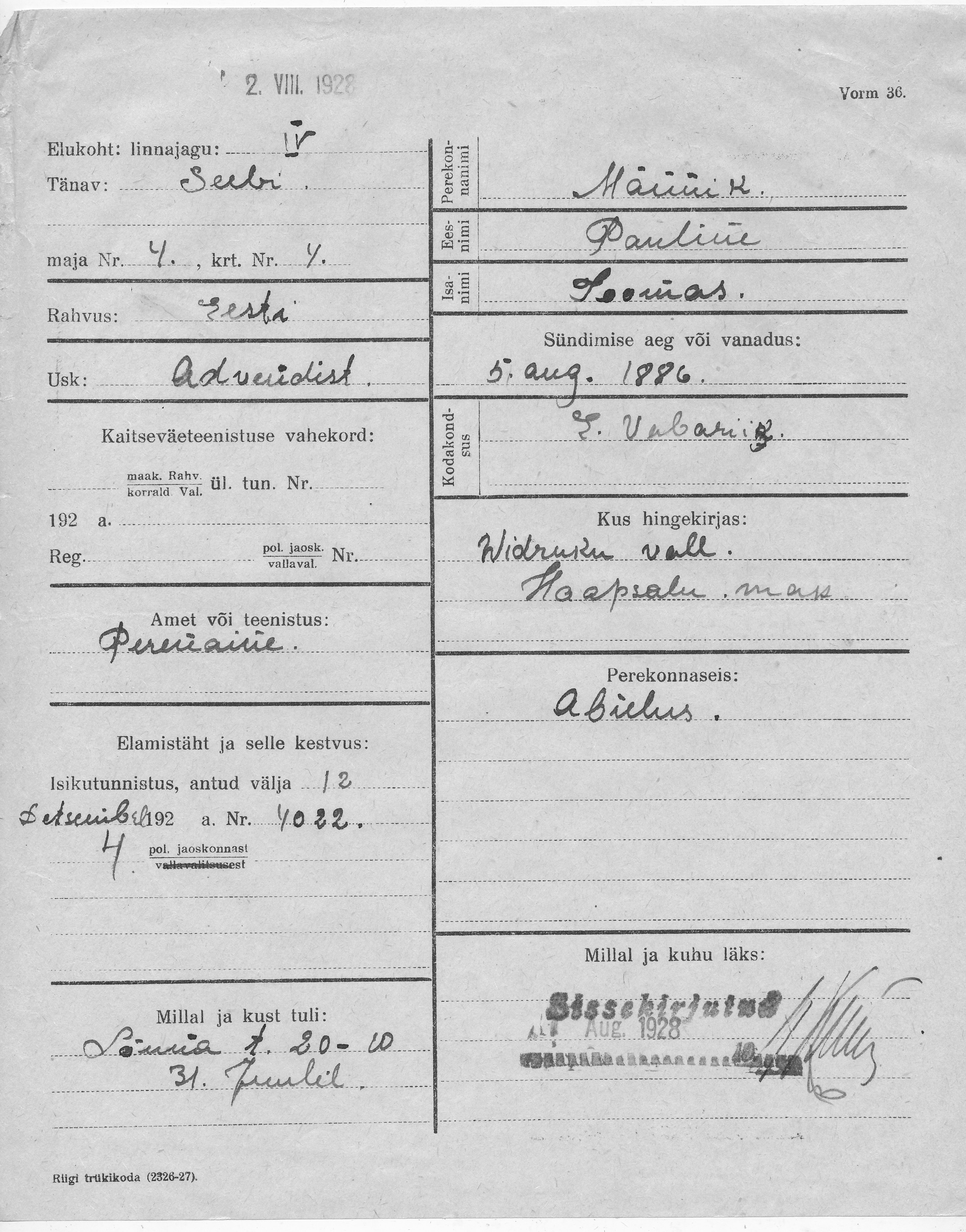 Männik, Pauline, Toomas