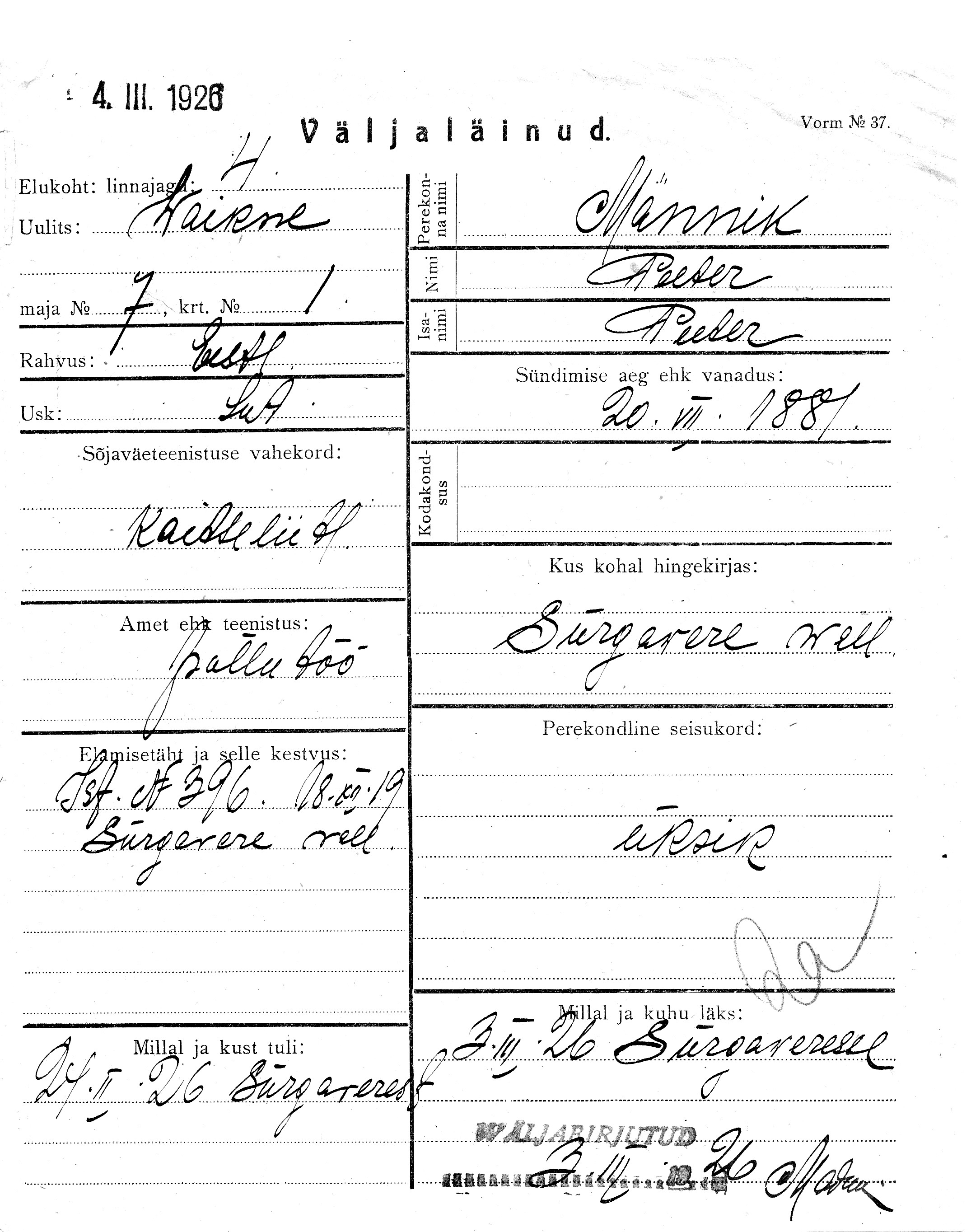 Männik, Peeter, Peeter