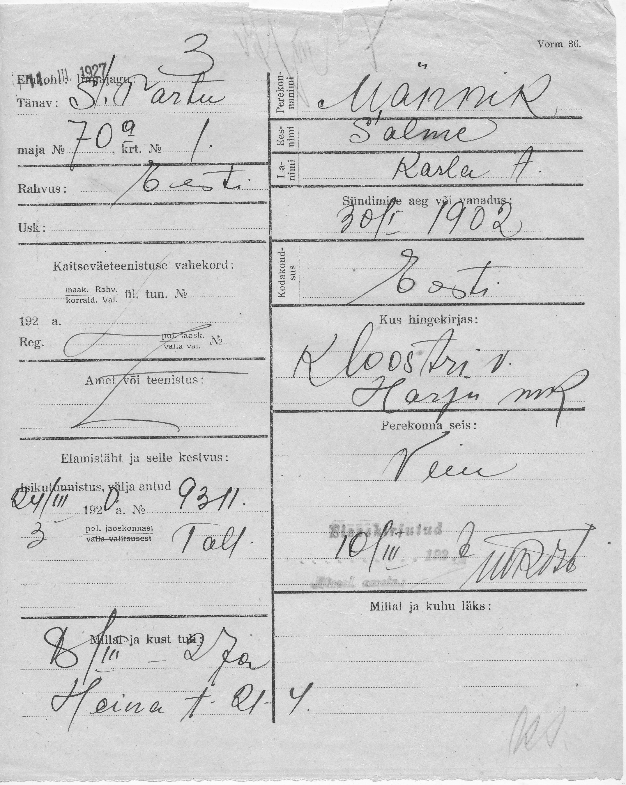 Männik, Salme, Karla