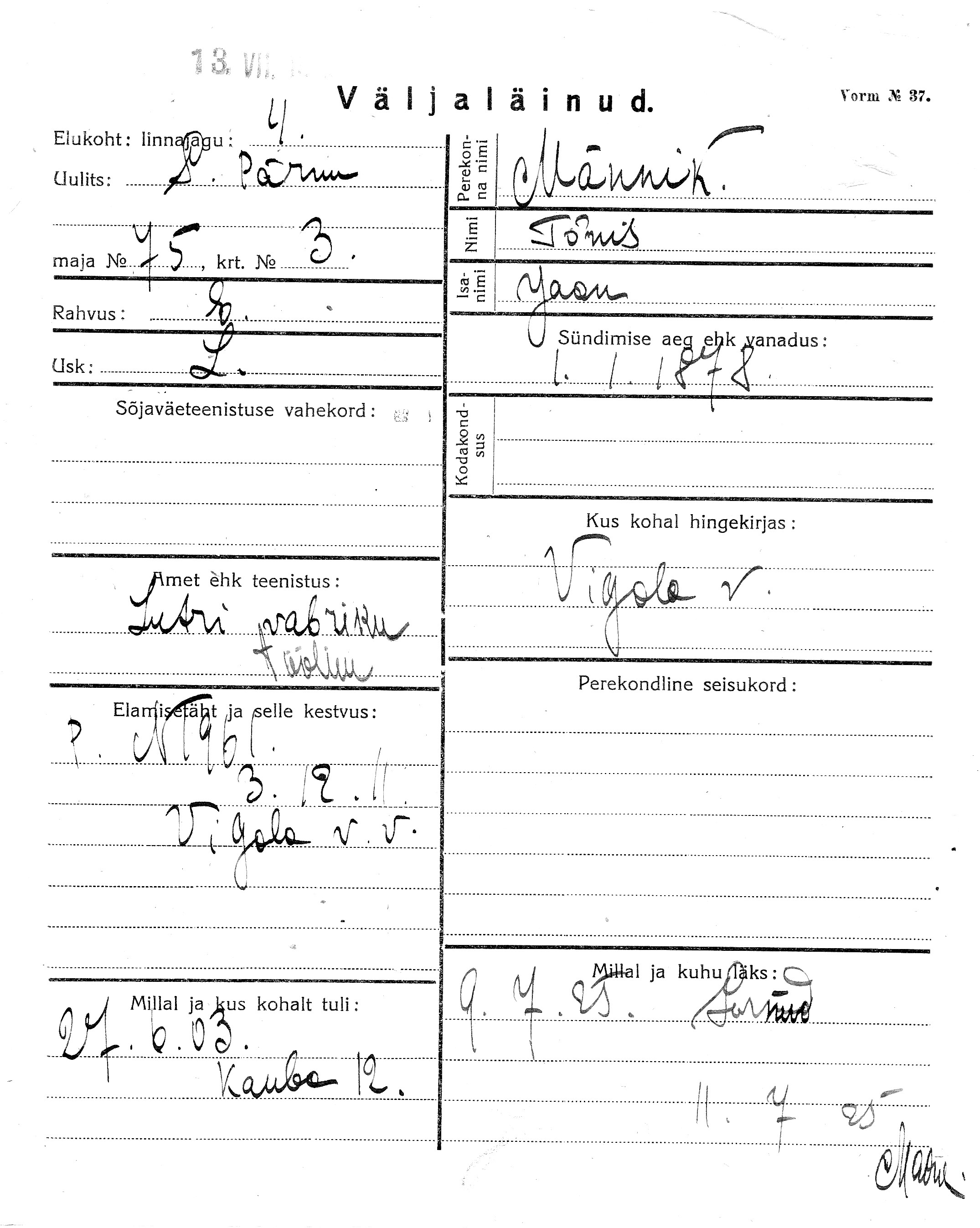 Männik, Tõnis, Jaan