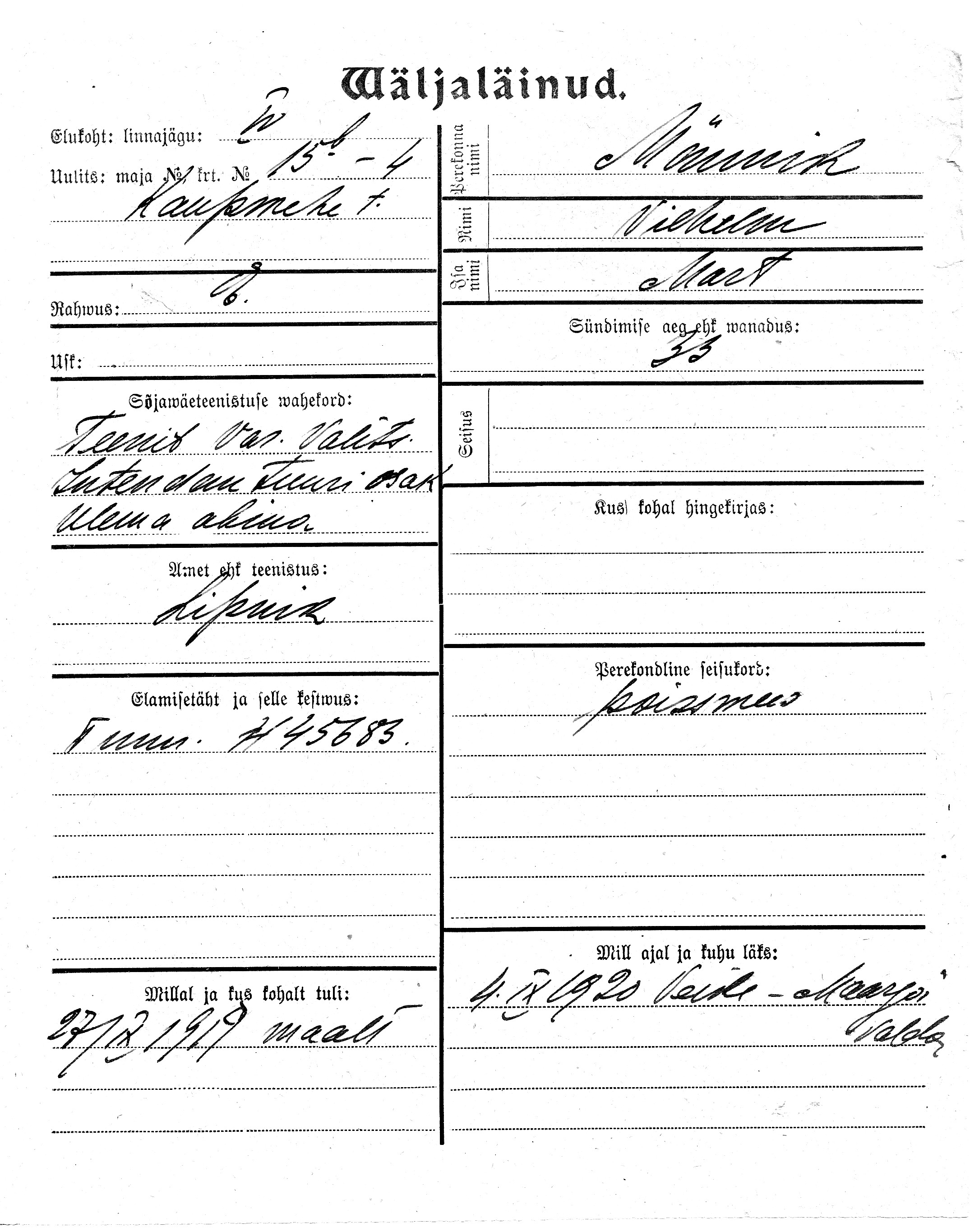 Männik, Vilhelm, Mart