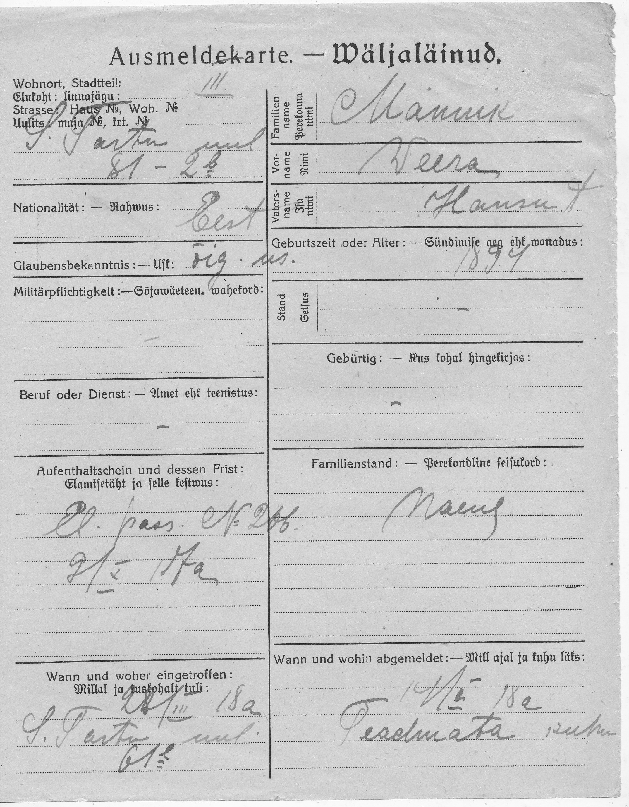 Männik, Weera, Hans