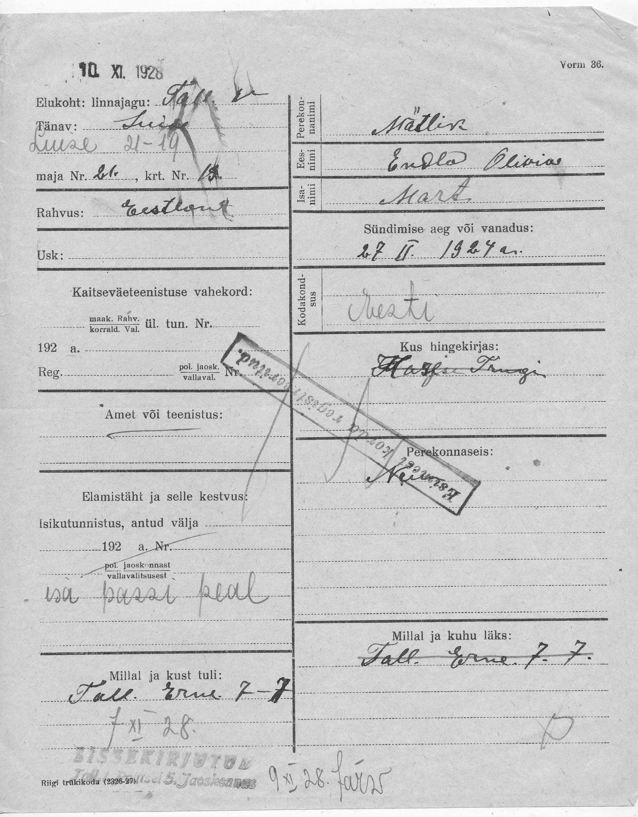 Mätlik, Endla Olivia, Mart