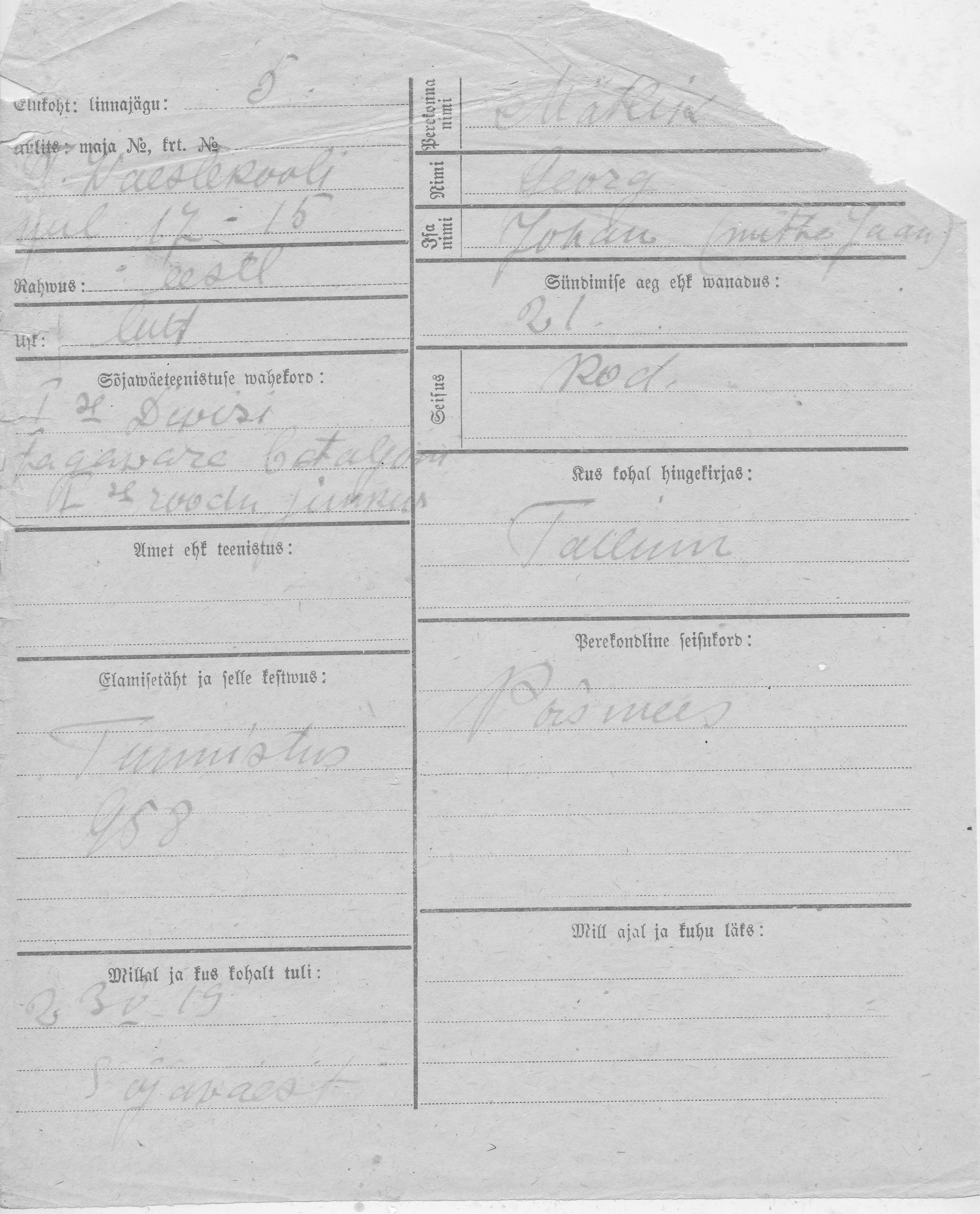 Mätlik, Georg, Johan