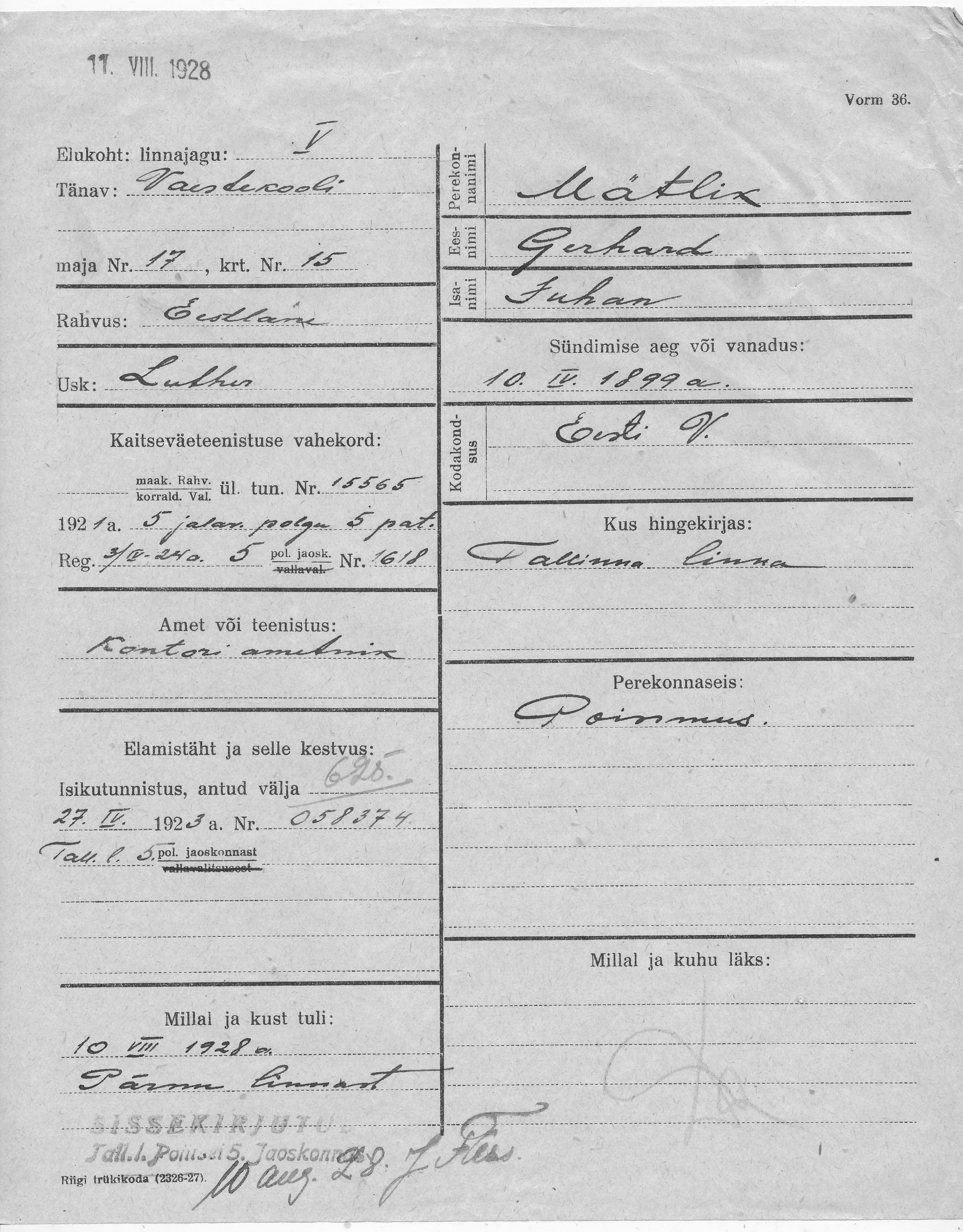 Mätlik, Gerhard, Juhan