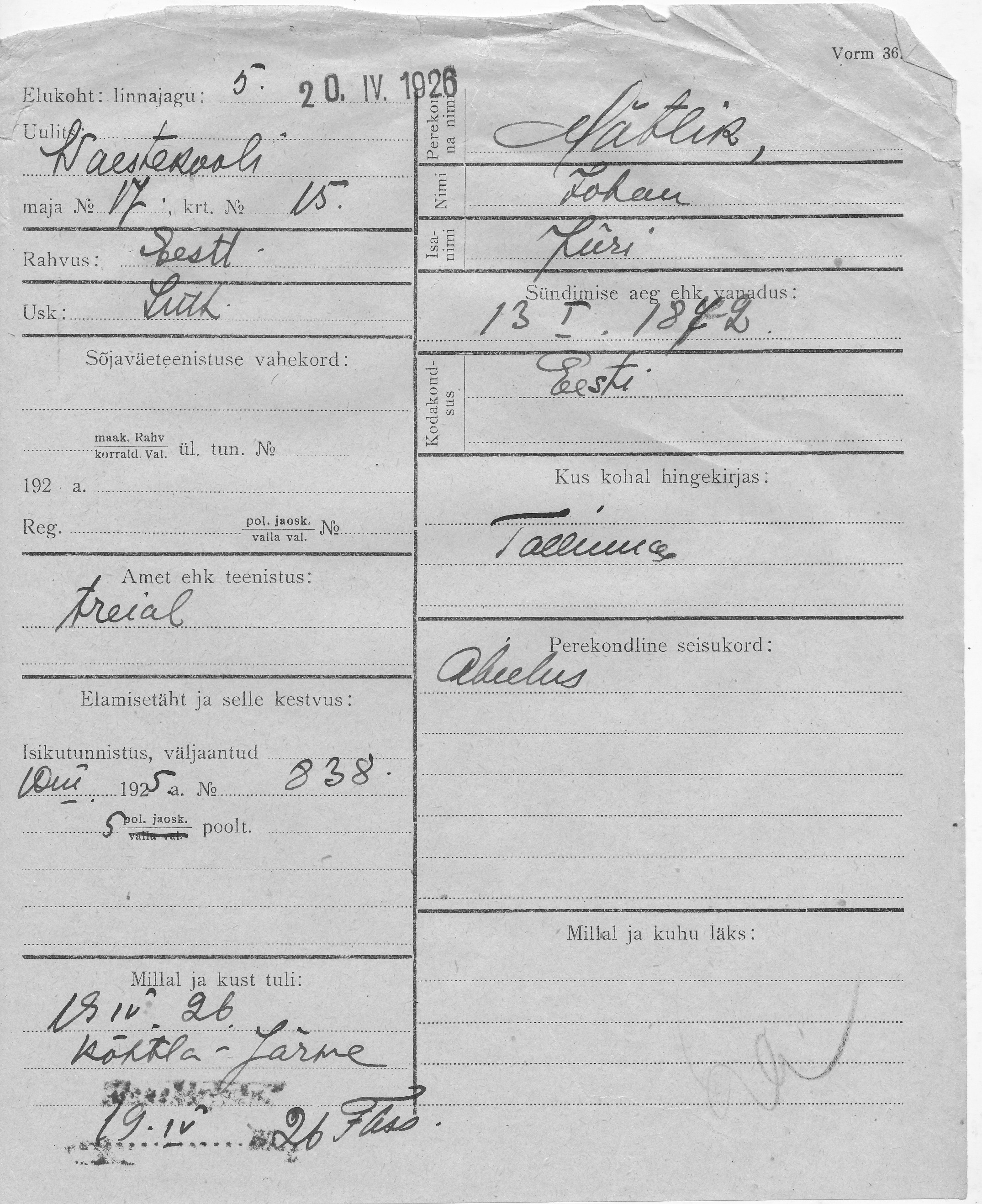 Mätlik, Johan, Jüri