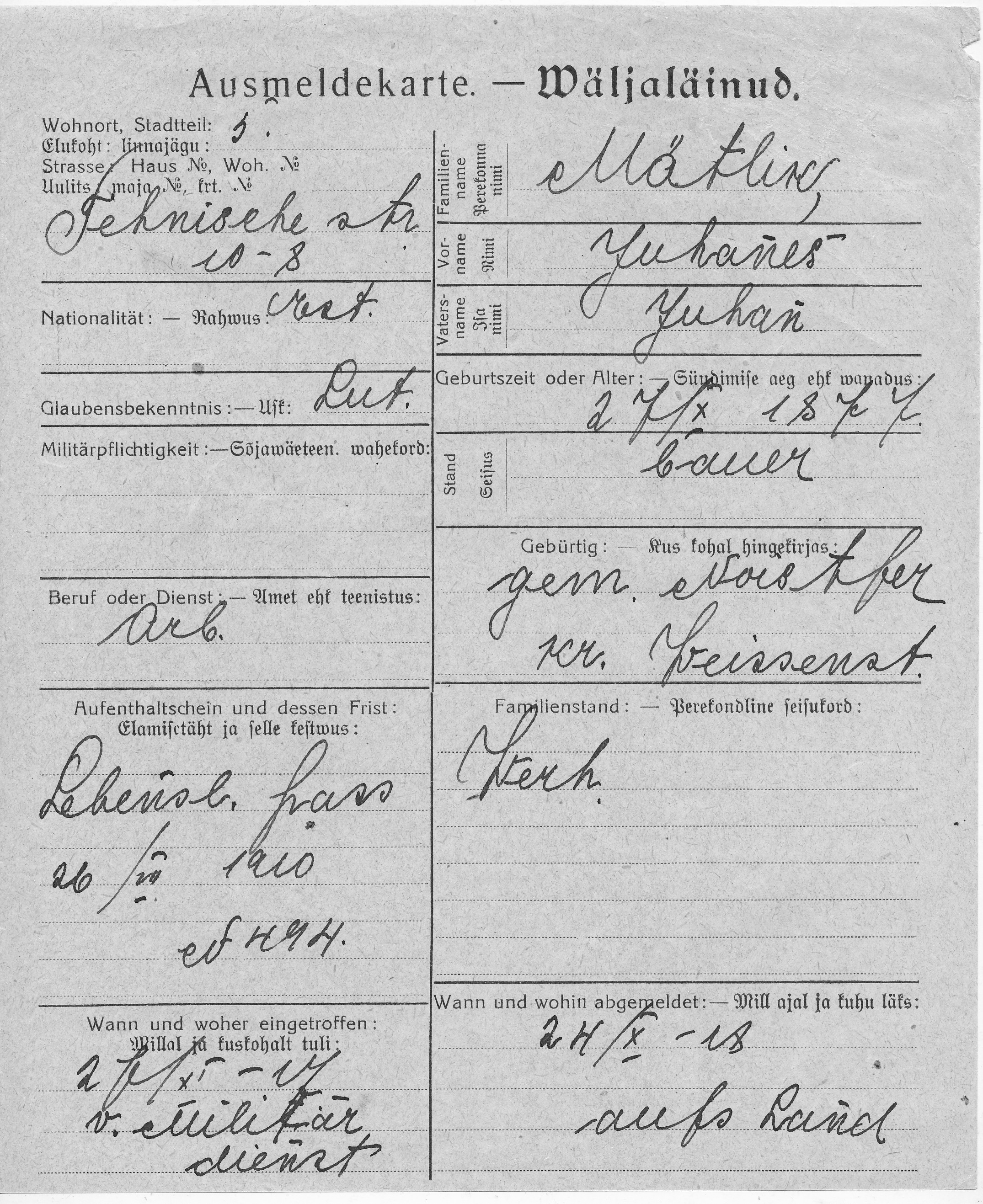 Mätlik, Juhanes, Juhan