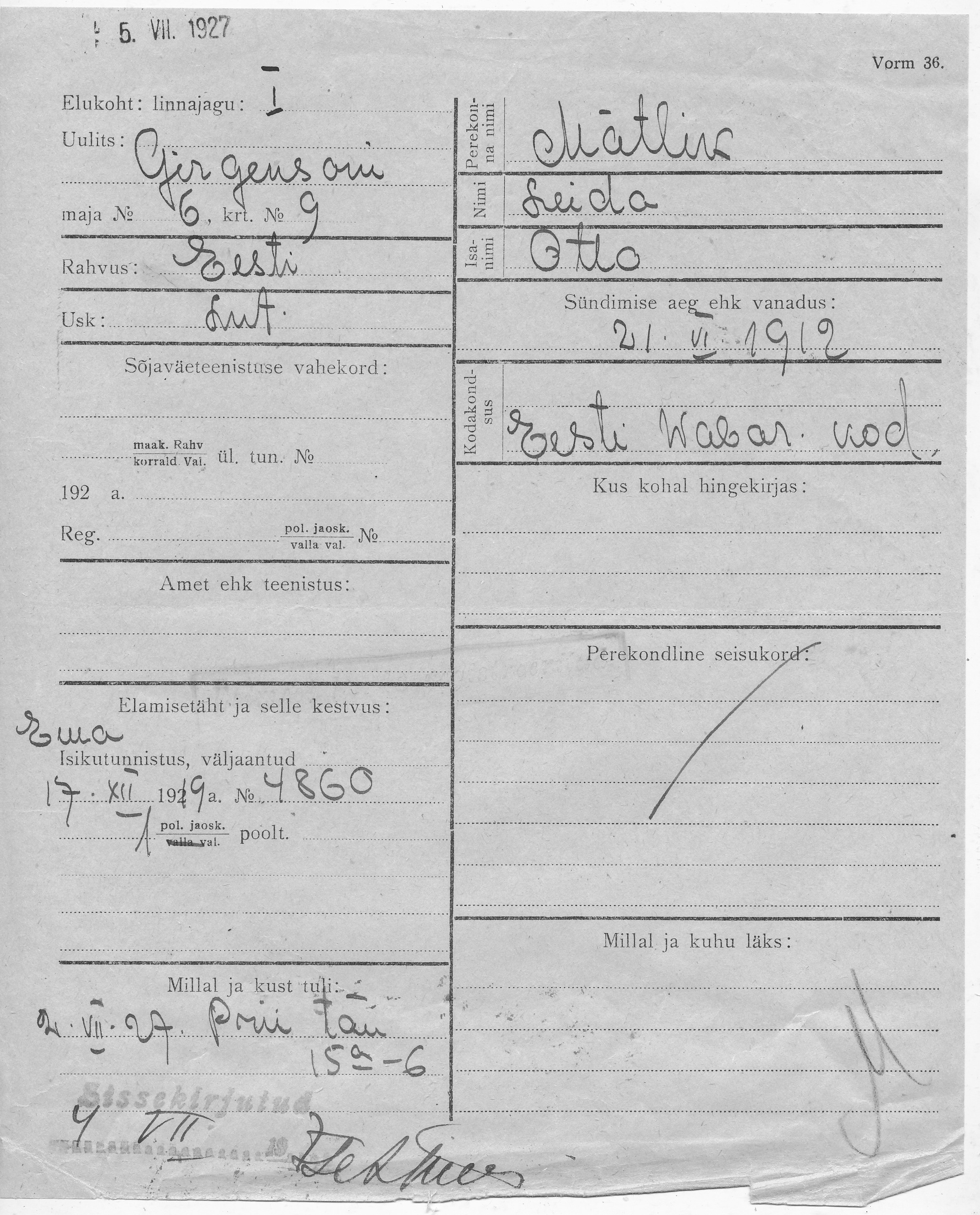 Mätlik, Leida, Otto