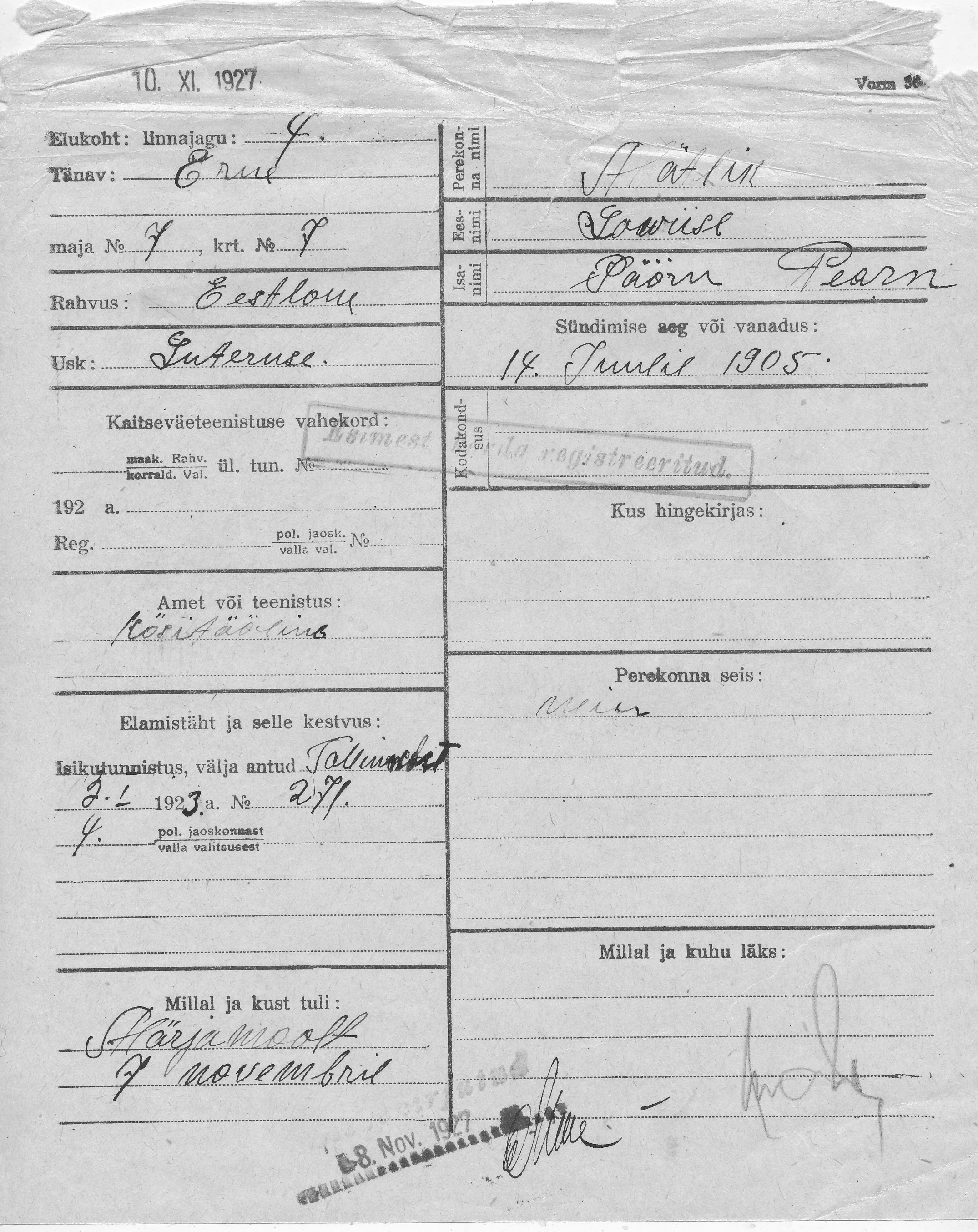 Mätlik, Lowiise, Pearn