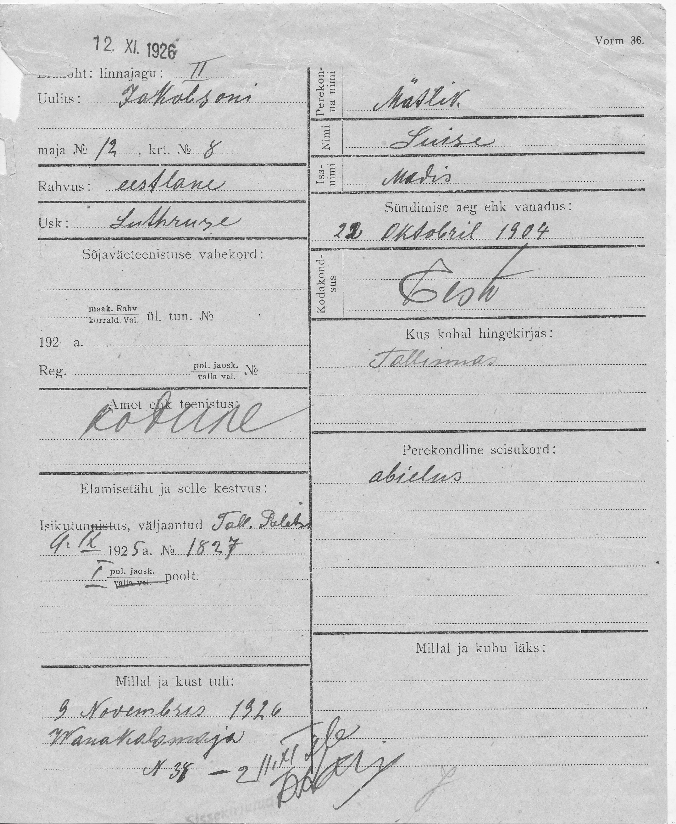 Mätlik, Luise, Madis