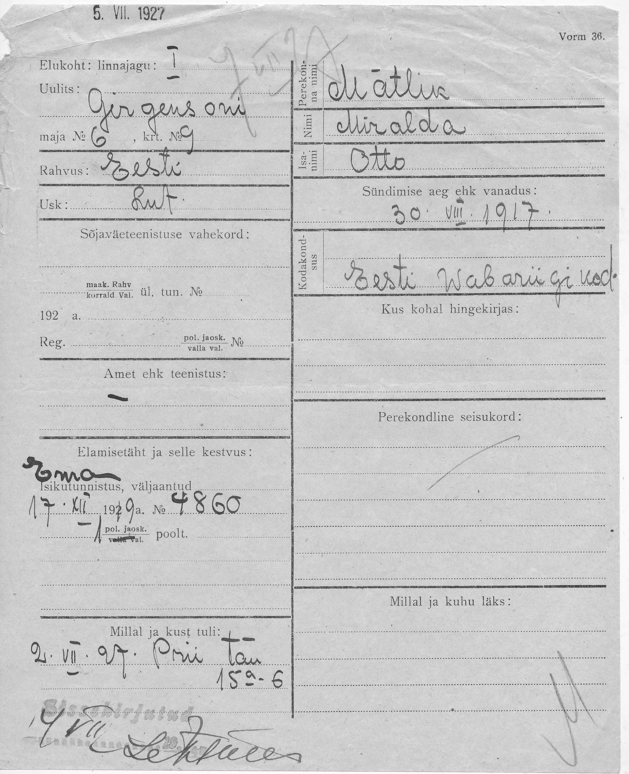 Mätlik, Miralda, Otto