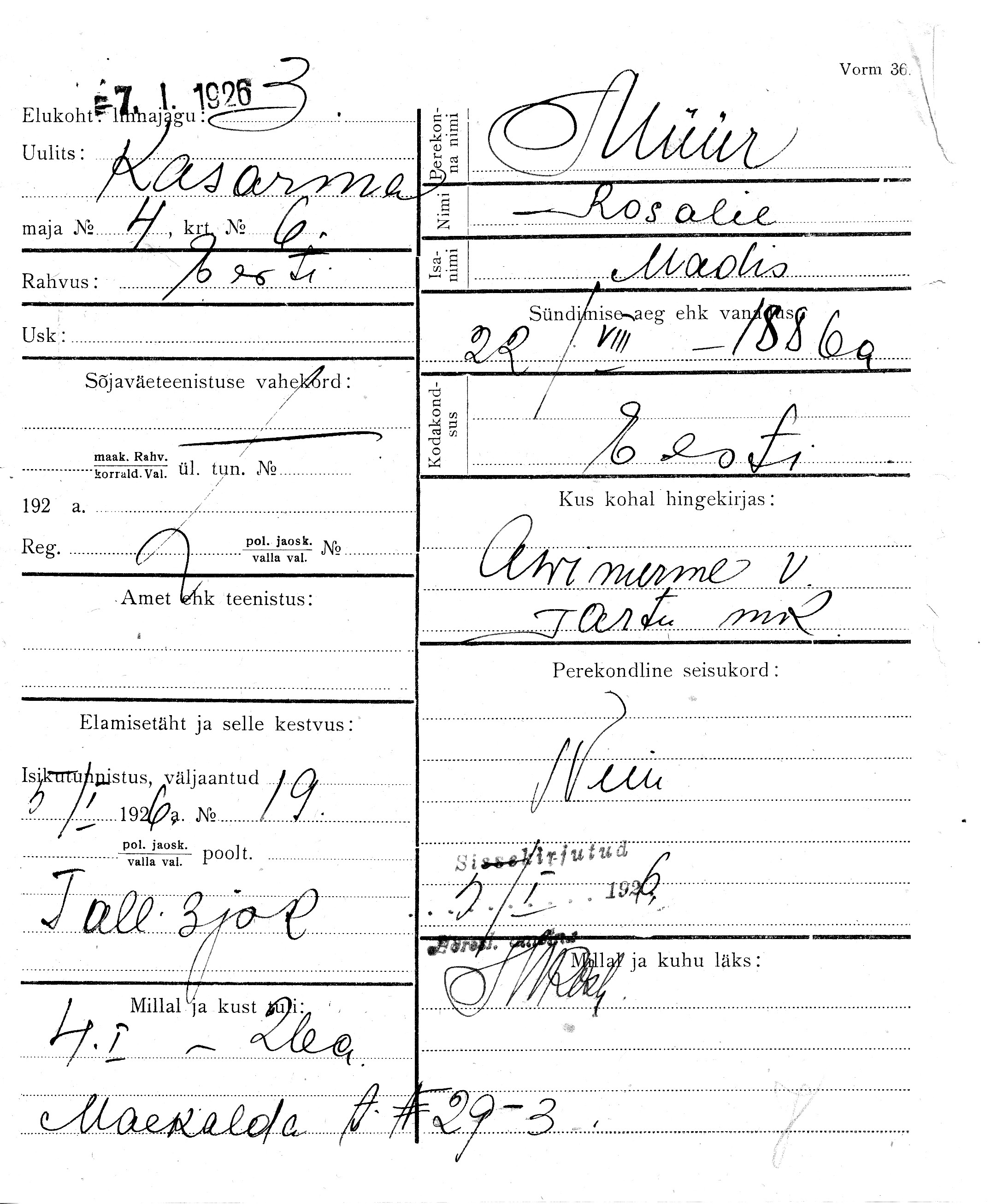 Müür, Rosalie, Madis