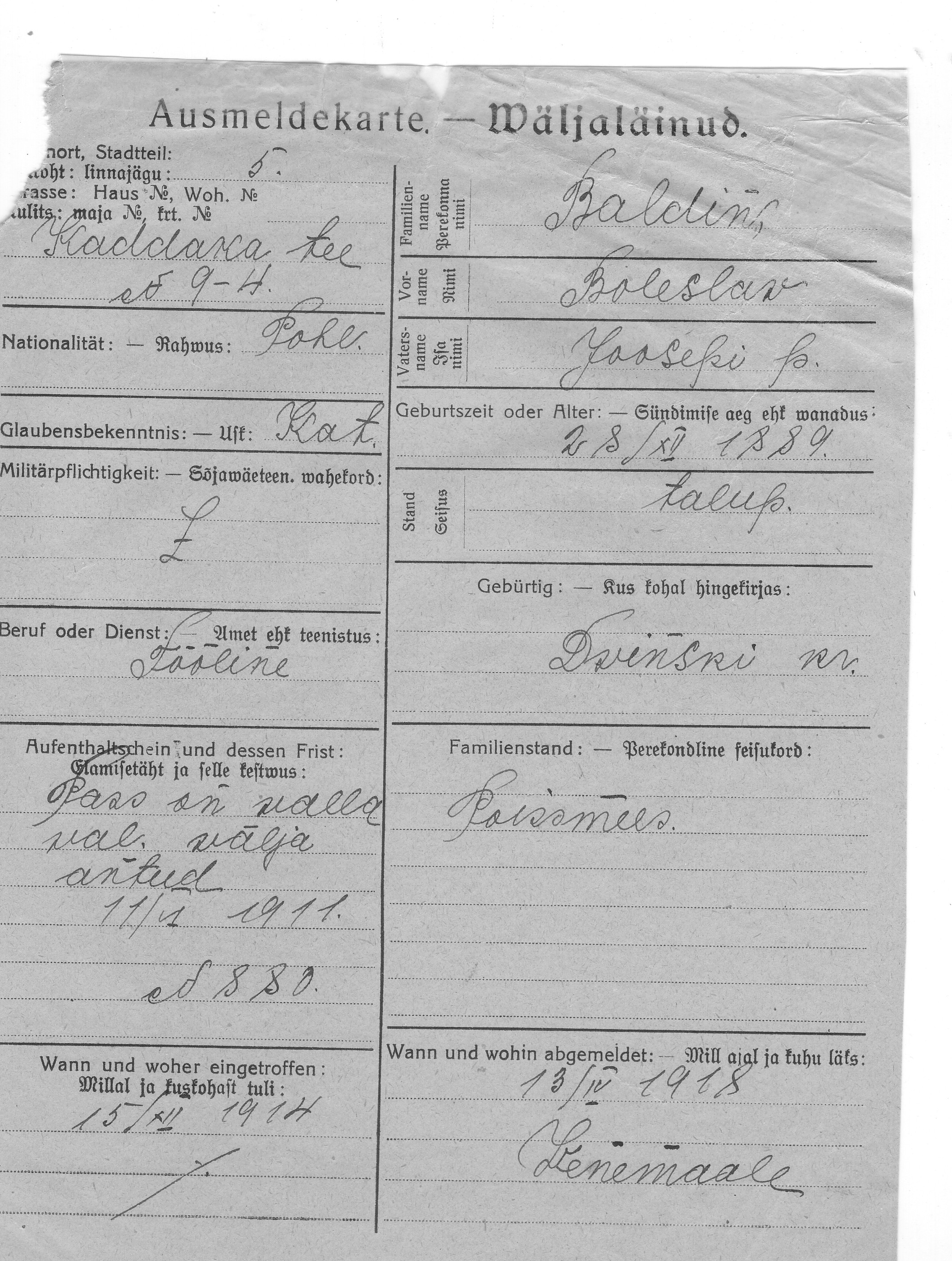 Baldin, Boleslaw, Joosep