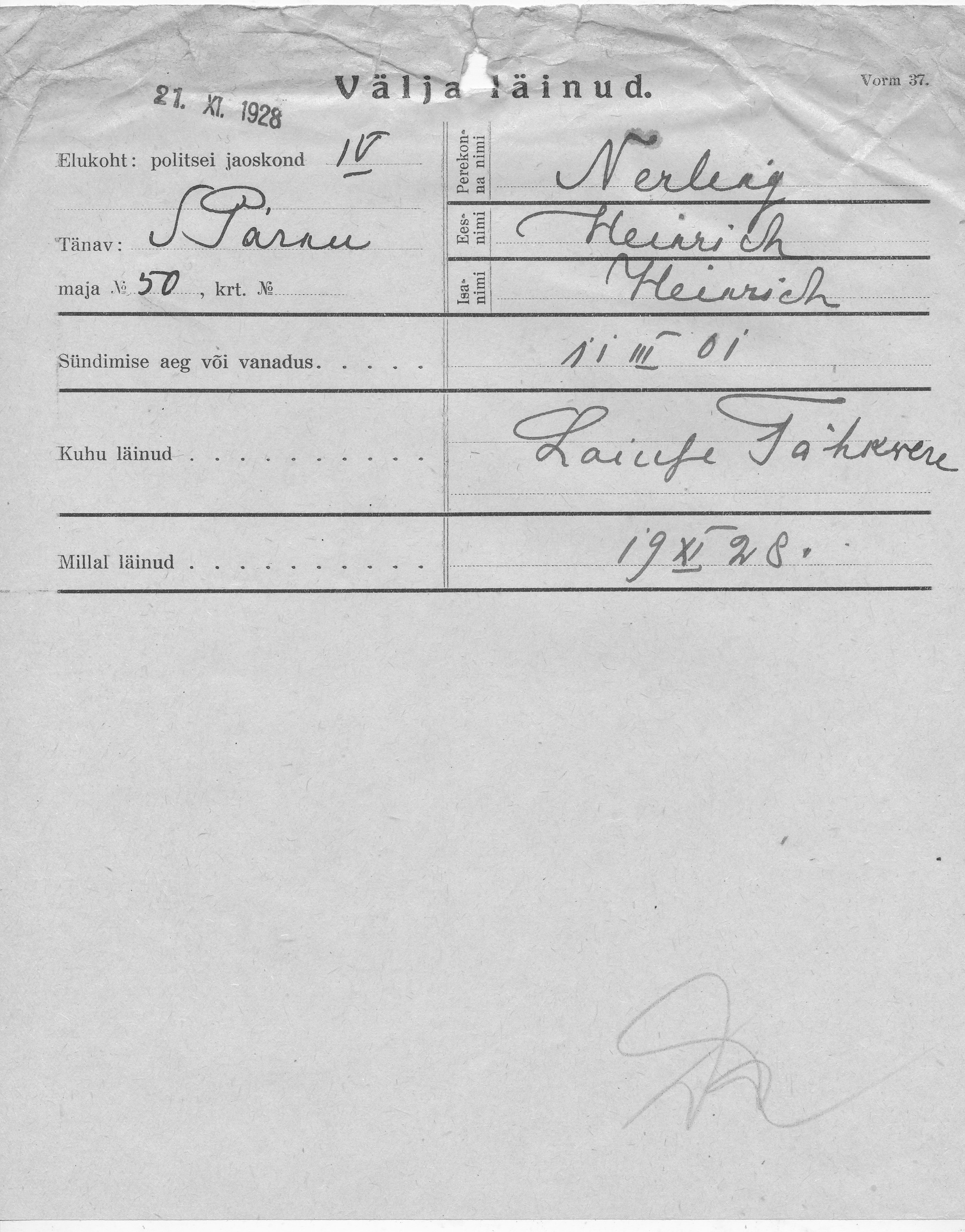 Nerling, Heinrich, Heinrich