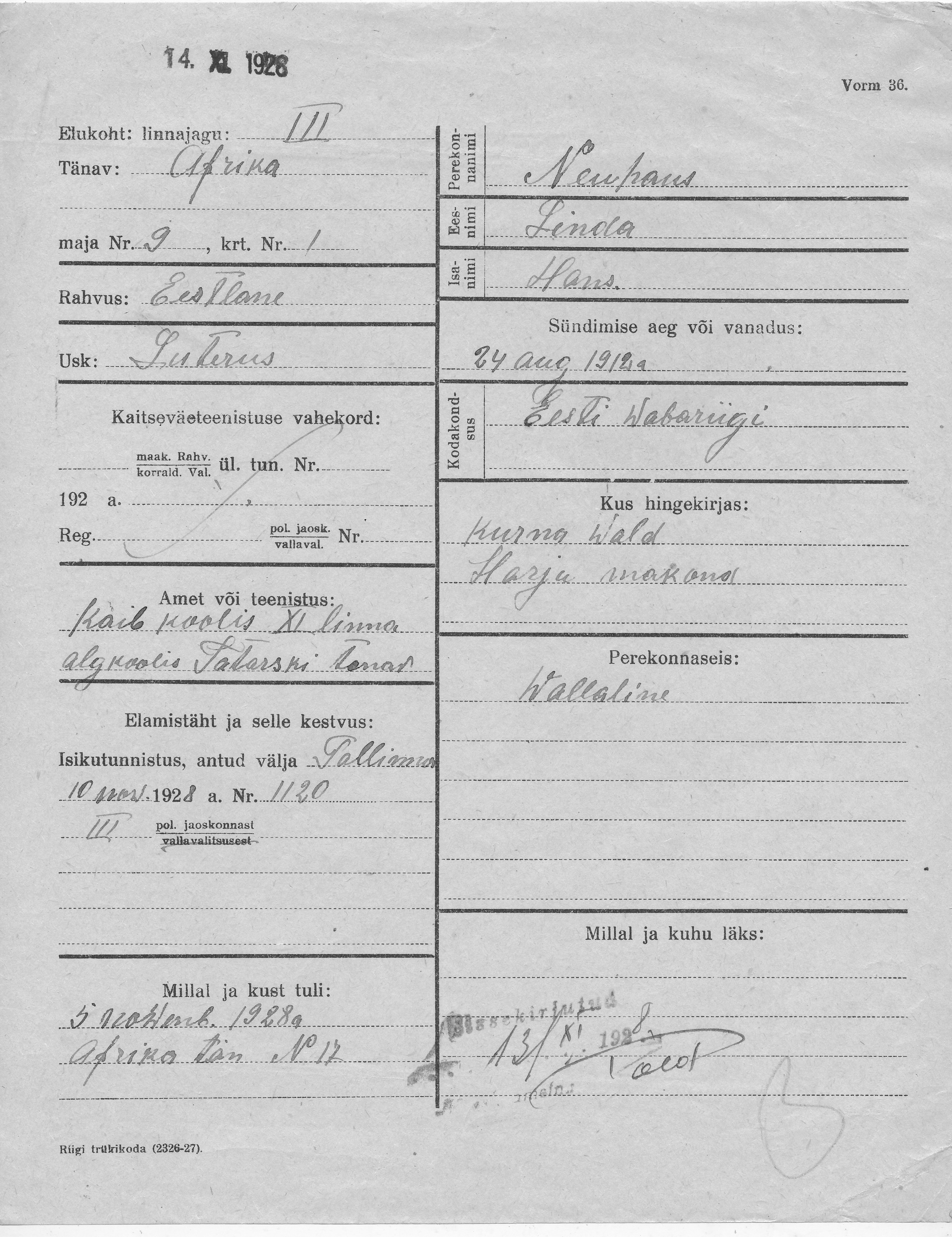 Neuhaus, Linda, Hans